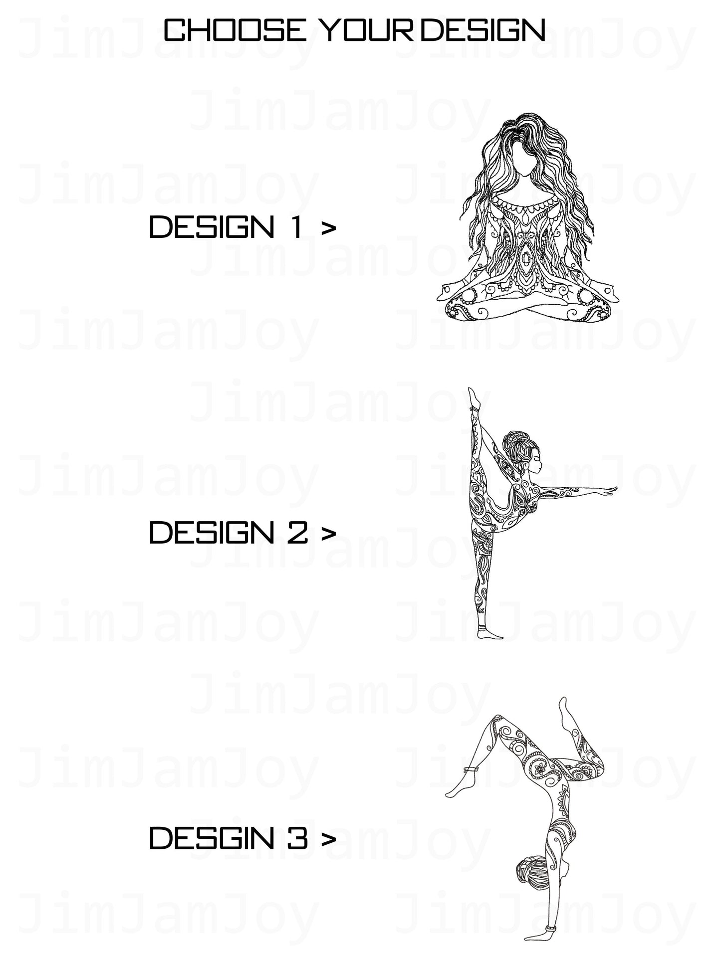 Personalised Organic Yoga Tote Bag with Yoga Poses - Embroidery