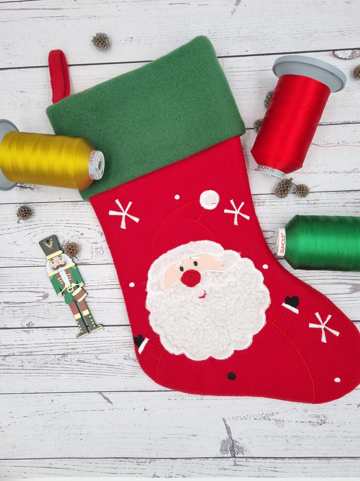 PRE - ORDER - Personalised Santa Christmas Stockings | Stockings with Name | Cute Christmas Decoration | Embroidered
