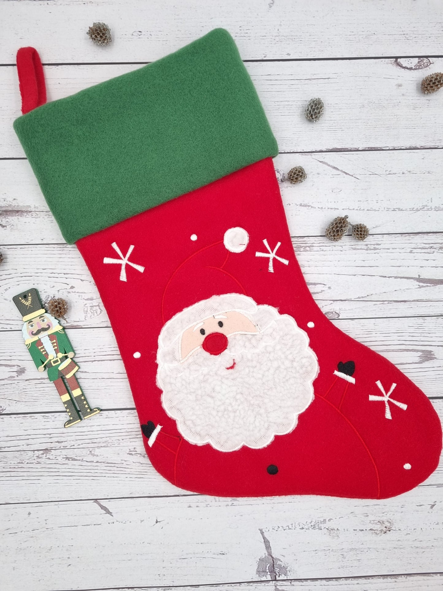 PRE - ORDER - Personalised Santa Christmas Stockings | Stockings with Name | Cute Christmas Decoration | Embroidered