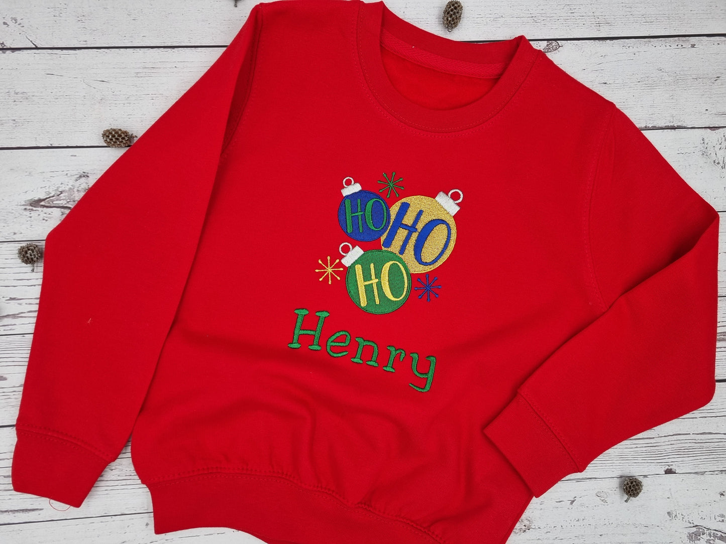 PRE order with deposit -Children's Christmas Sweatshirt | Personalised Ho Ho Ho