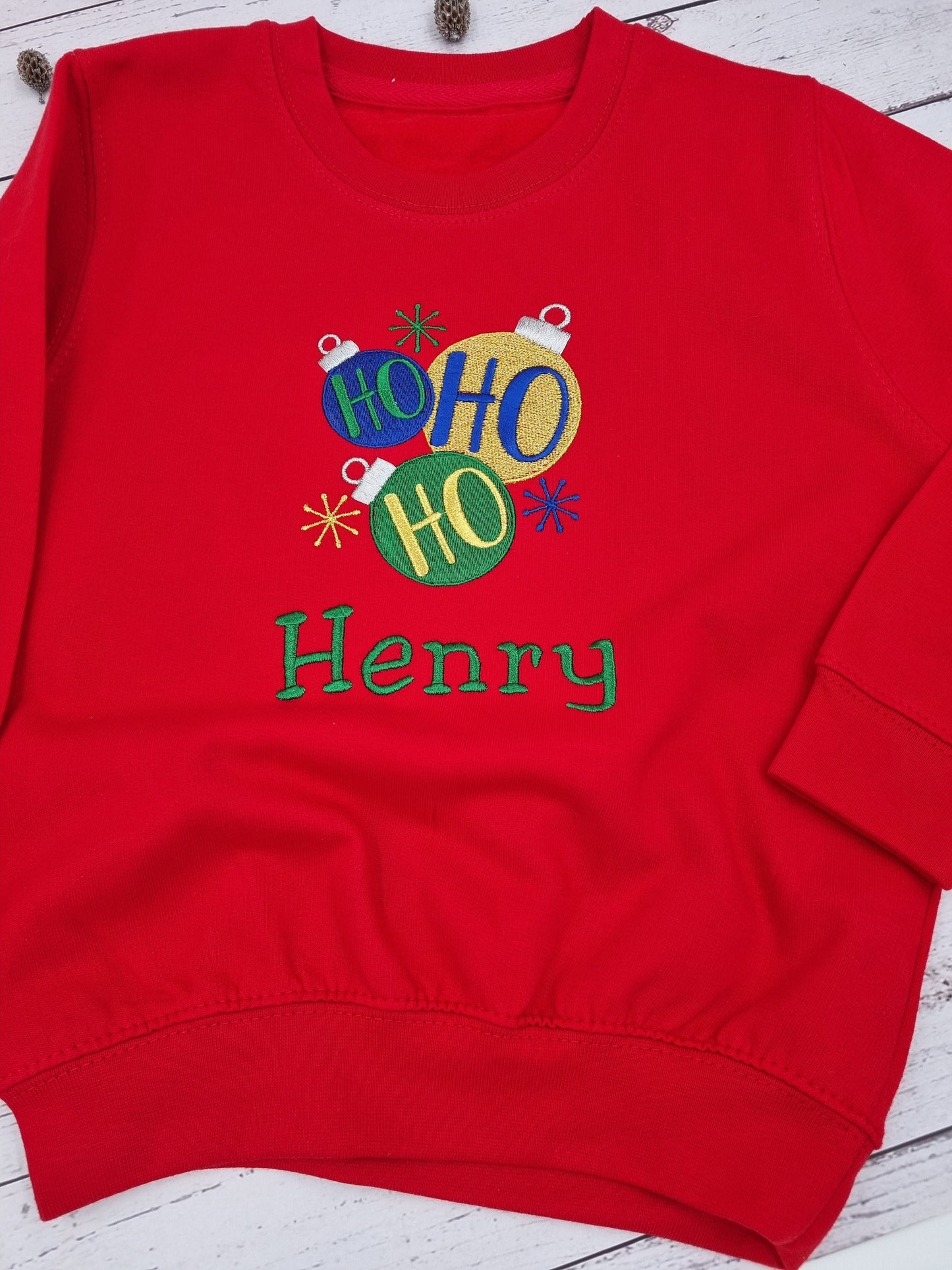 PRE order with deposit -Children's Christmas Sweatshirt | Personalised Ho Ho Ho