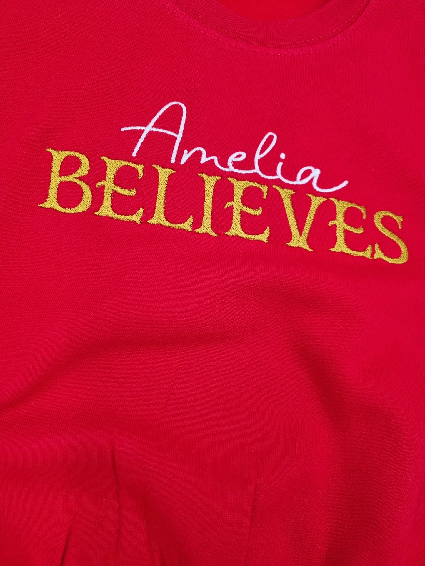 PRE ORDER -Personalised Christmas Sweatshirt - Believes - Embroidery