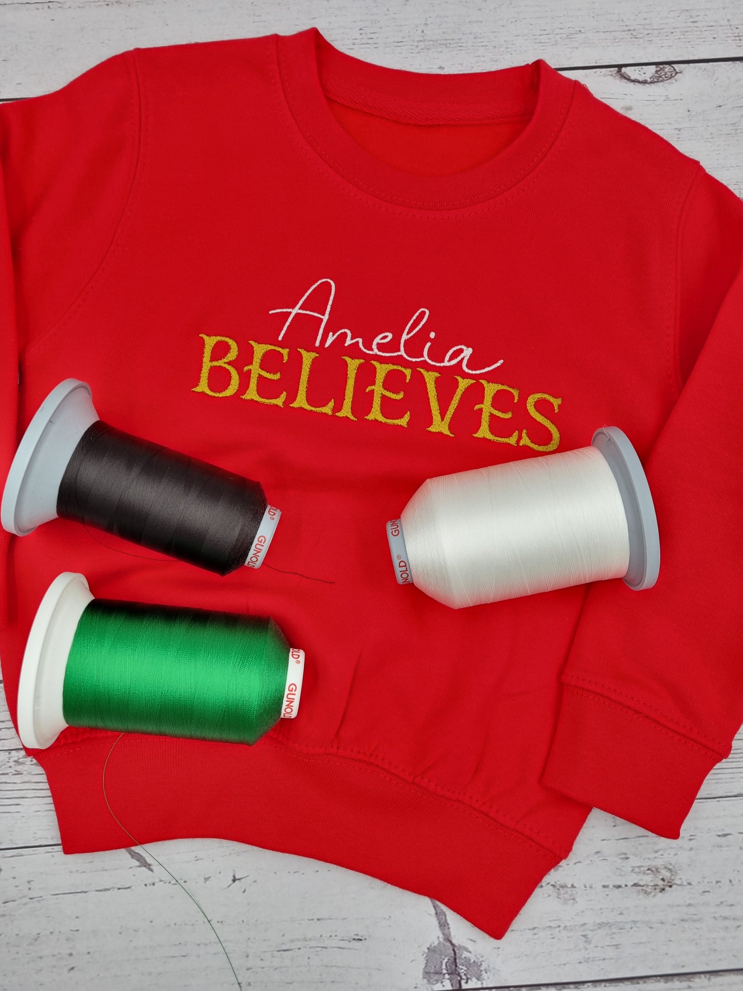 PRE ORDER -Personalised Christmas Sweatshirt - Believes - Embroidery