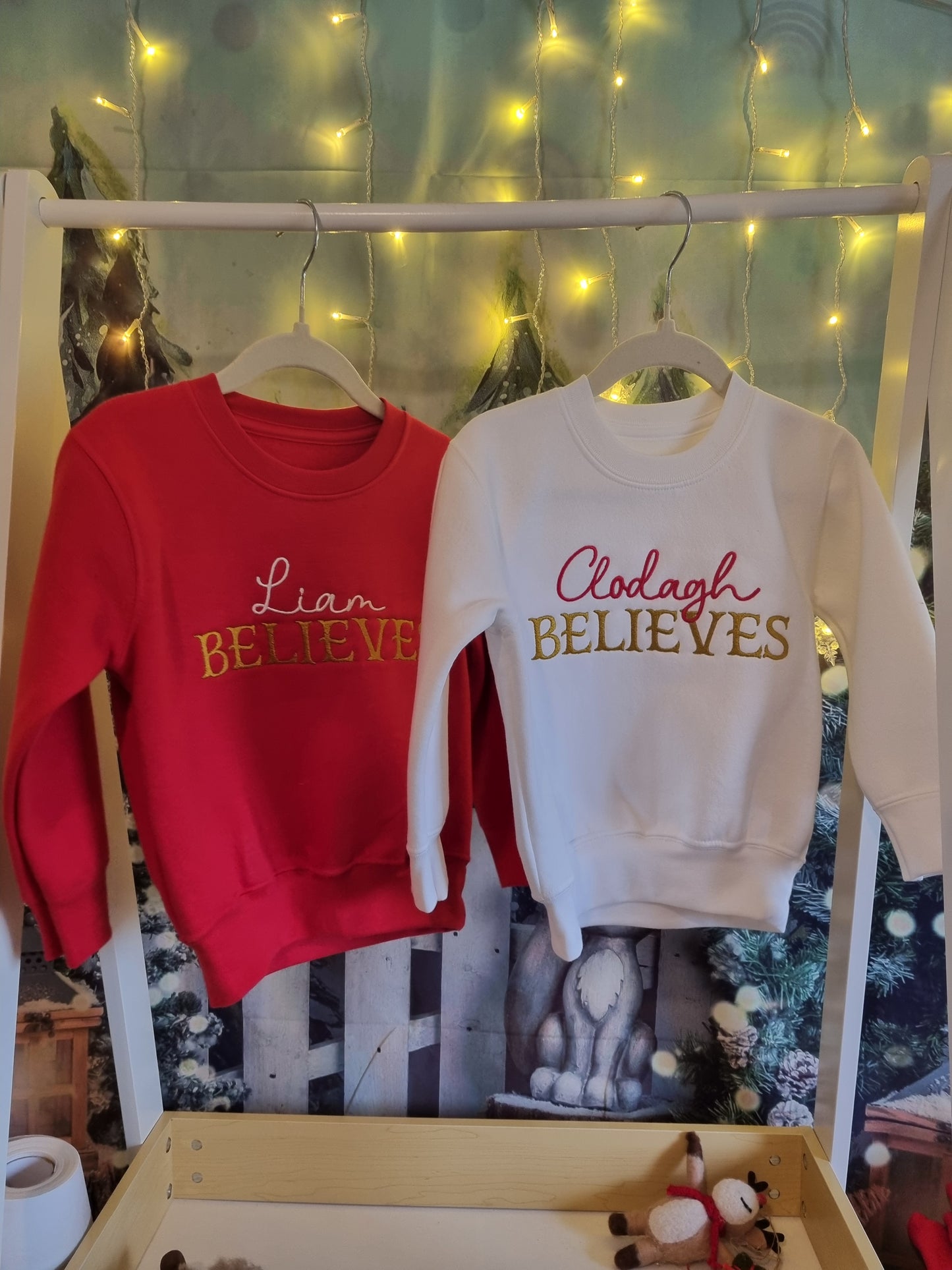 PRE ORDER -Personalised Christmas Sweatshirt - Believes - Embroidery