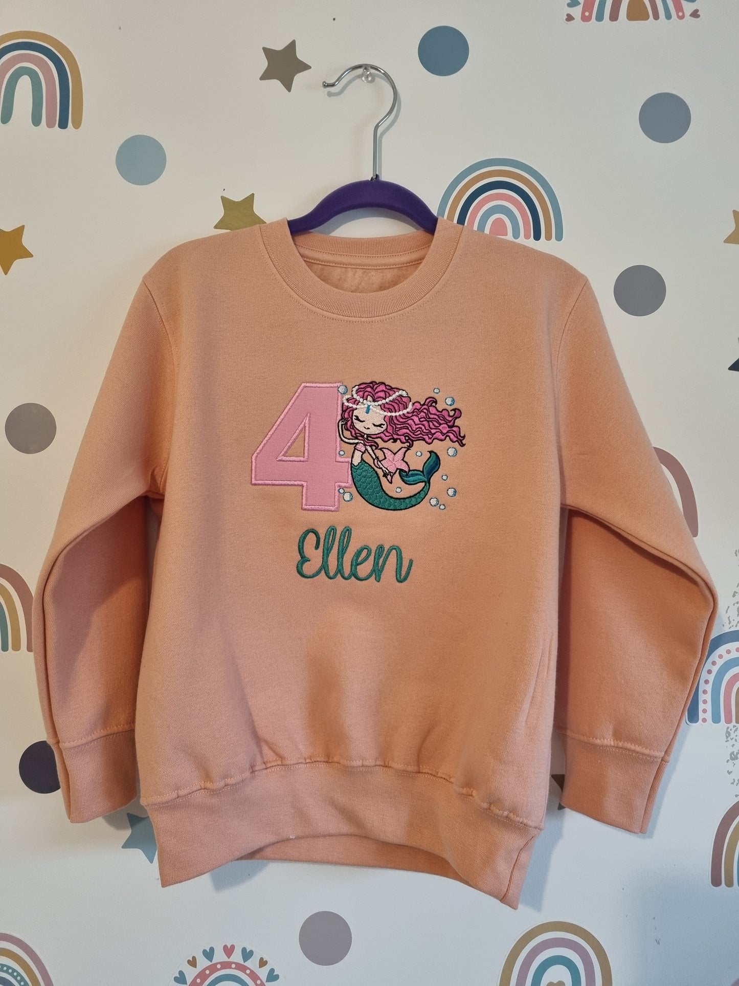 Children Sweatshirt or tshirt Mermaid - Embroidery