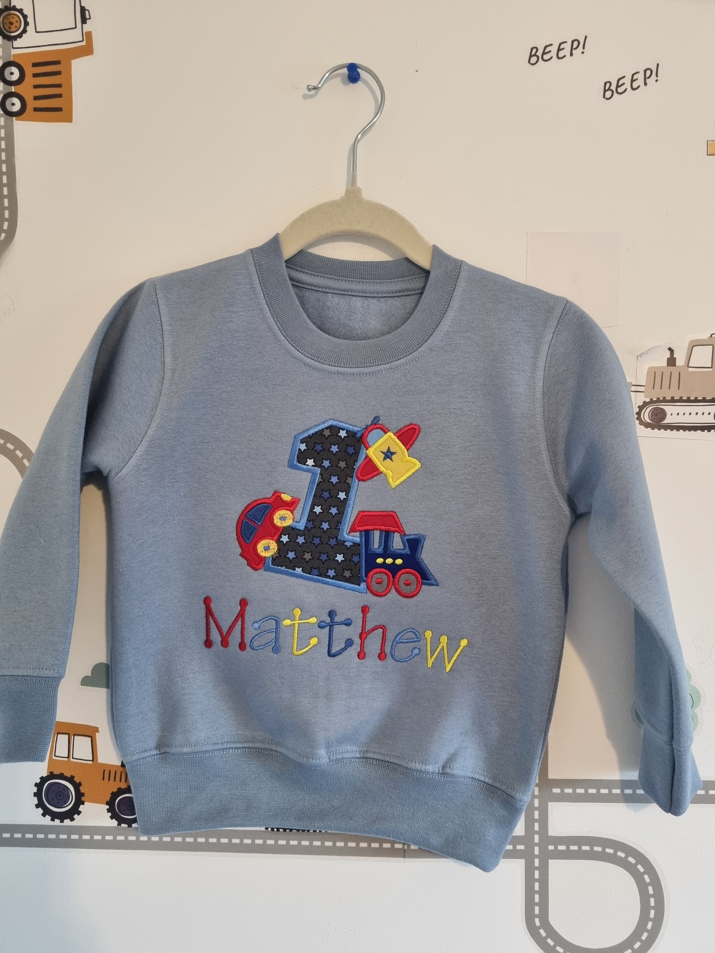 Children Birthday Sweatshirt | Plane | Train | 1st Birthday | 2nd Birthday | 3rd Birthday