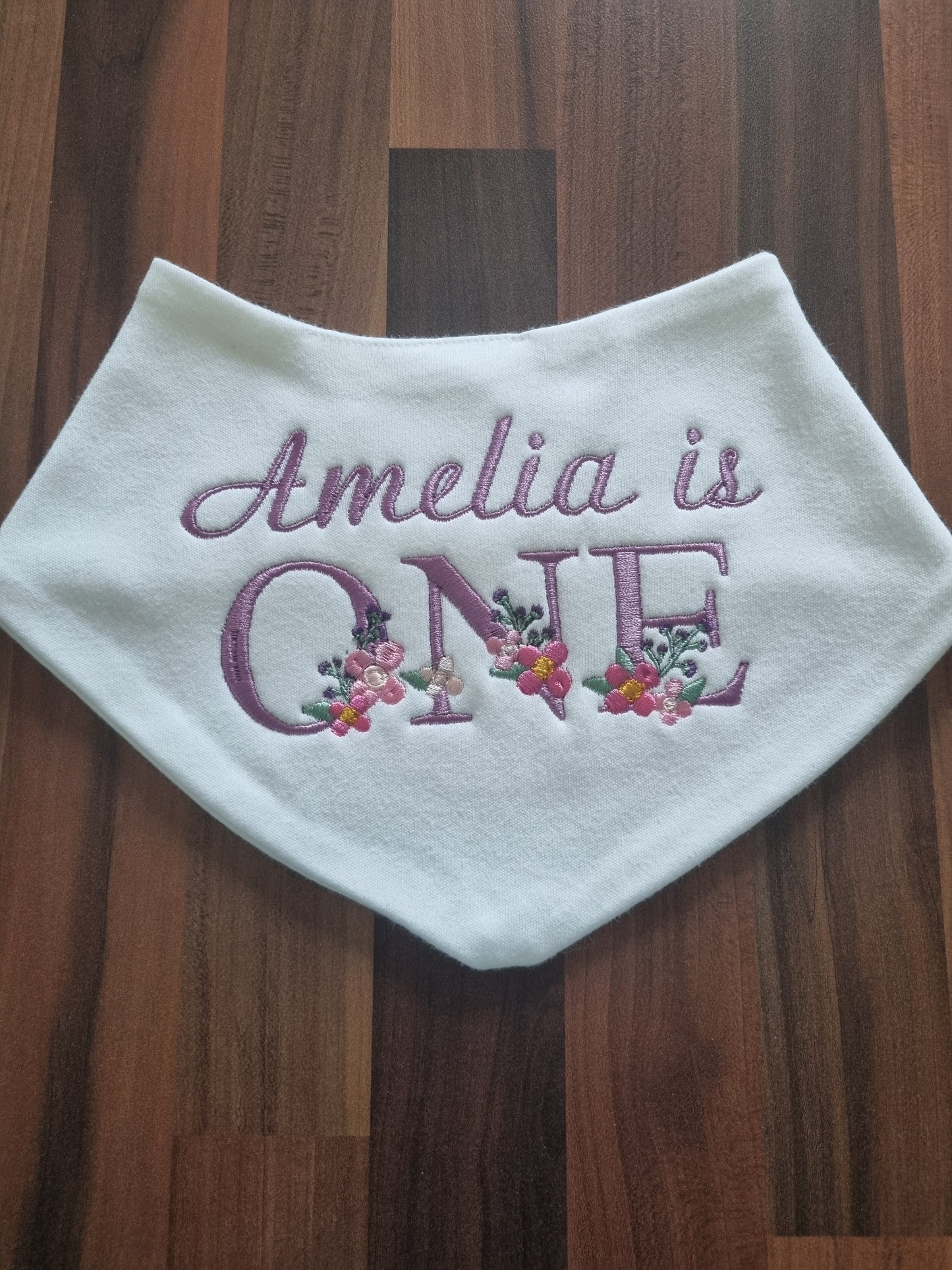 Personalised Birthday Bandana bib, 1st birthday Floral
