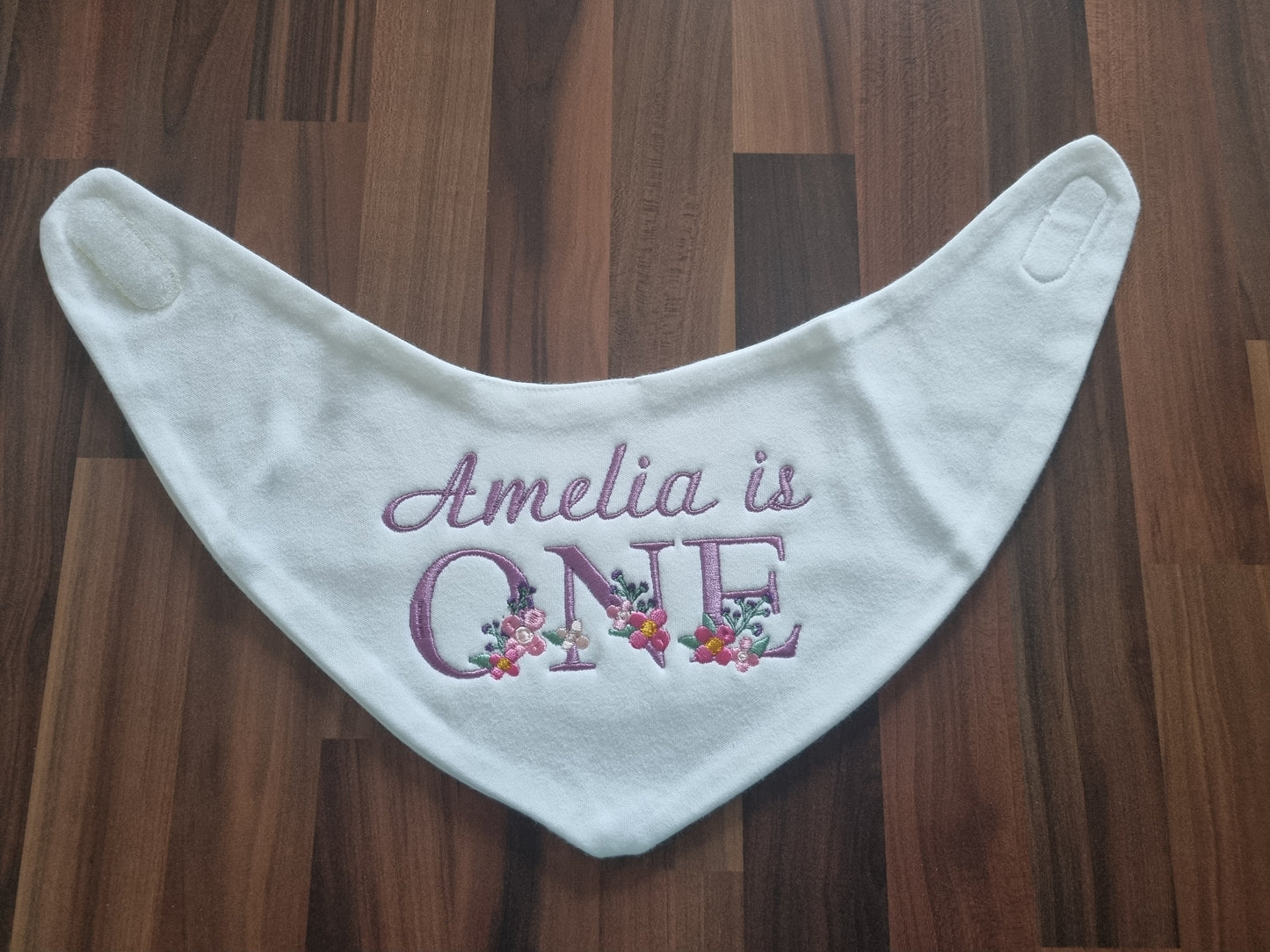 Personalised Birthday Bandana bib, 1st birthday Floral
