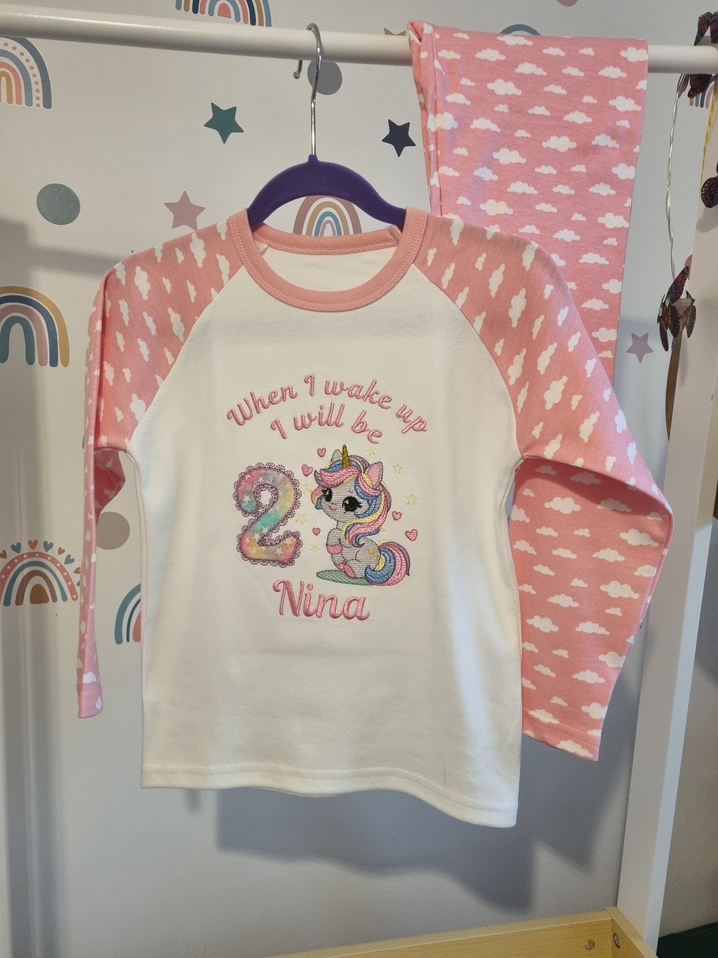 Unicorn Personalised Birthday PJ's - Girls
