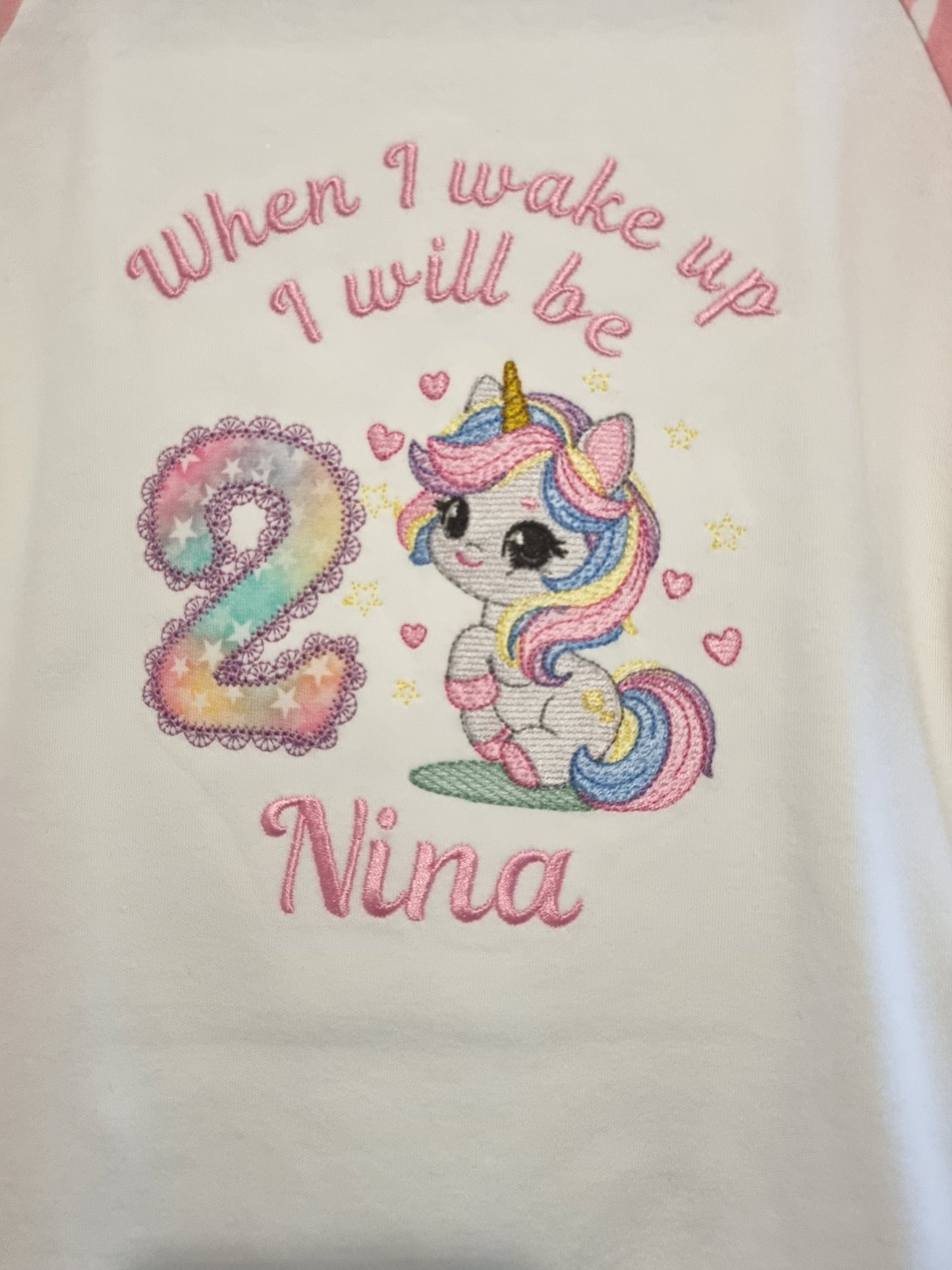 Unicorn Personalised Birthday PJ's - Girls