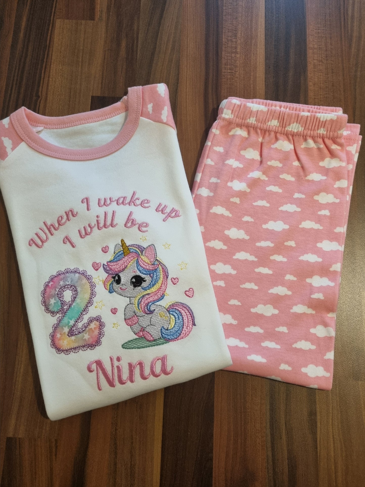 Unicorn Personalised Birthday PJ's - Girls