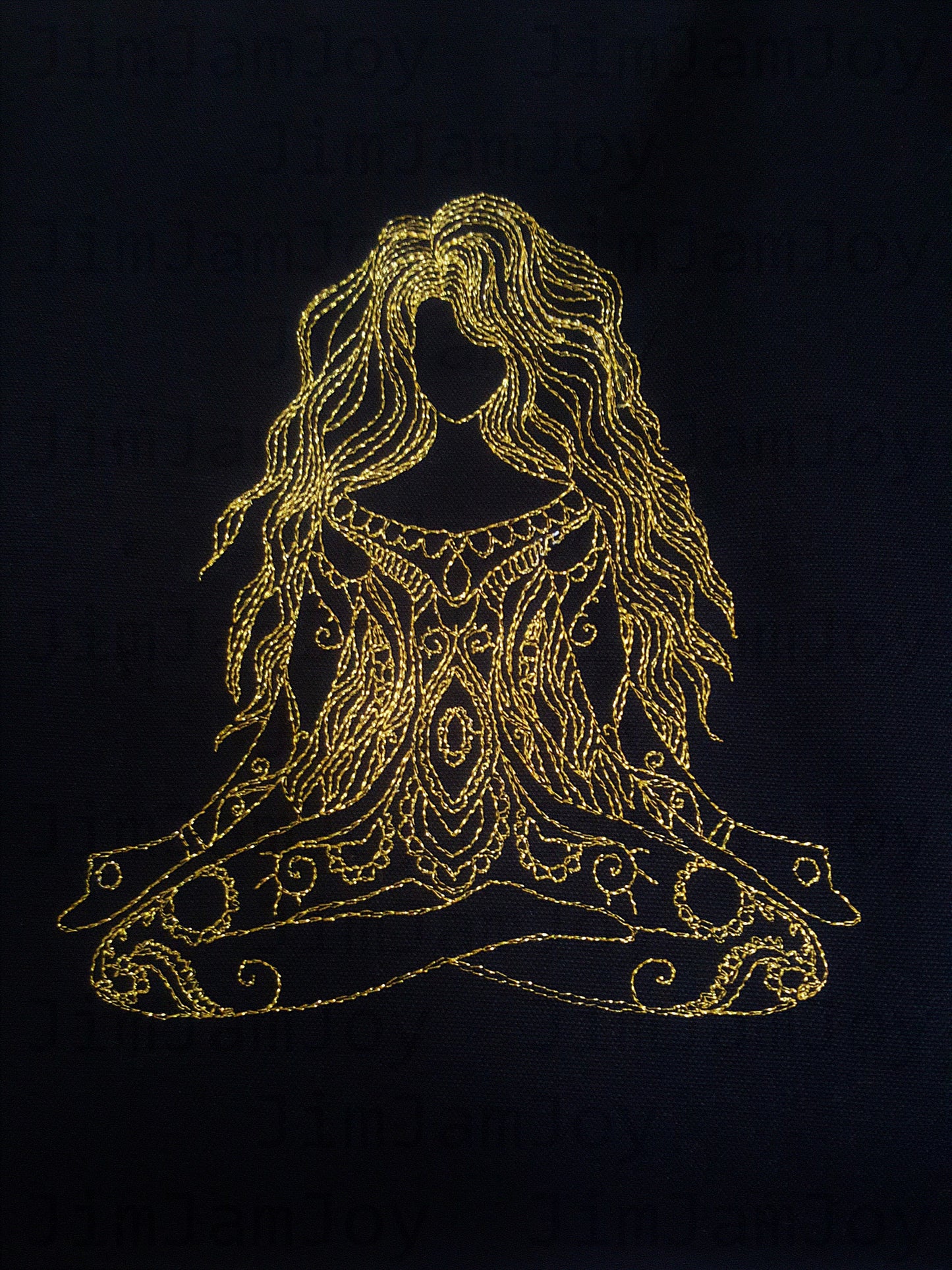 Personalised Organic Yoga Tote Bag with Yoga Poses - Embroidery