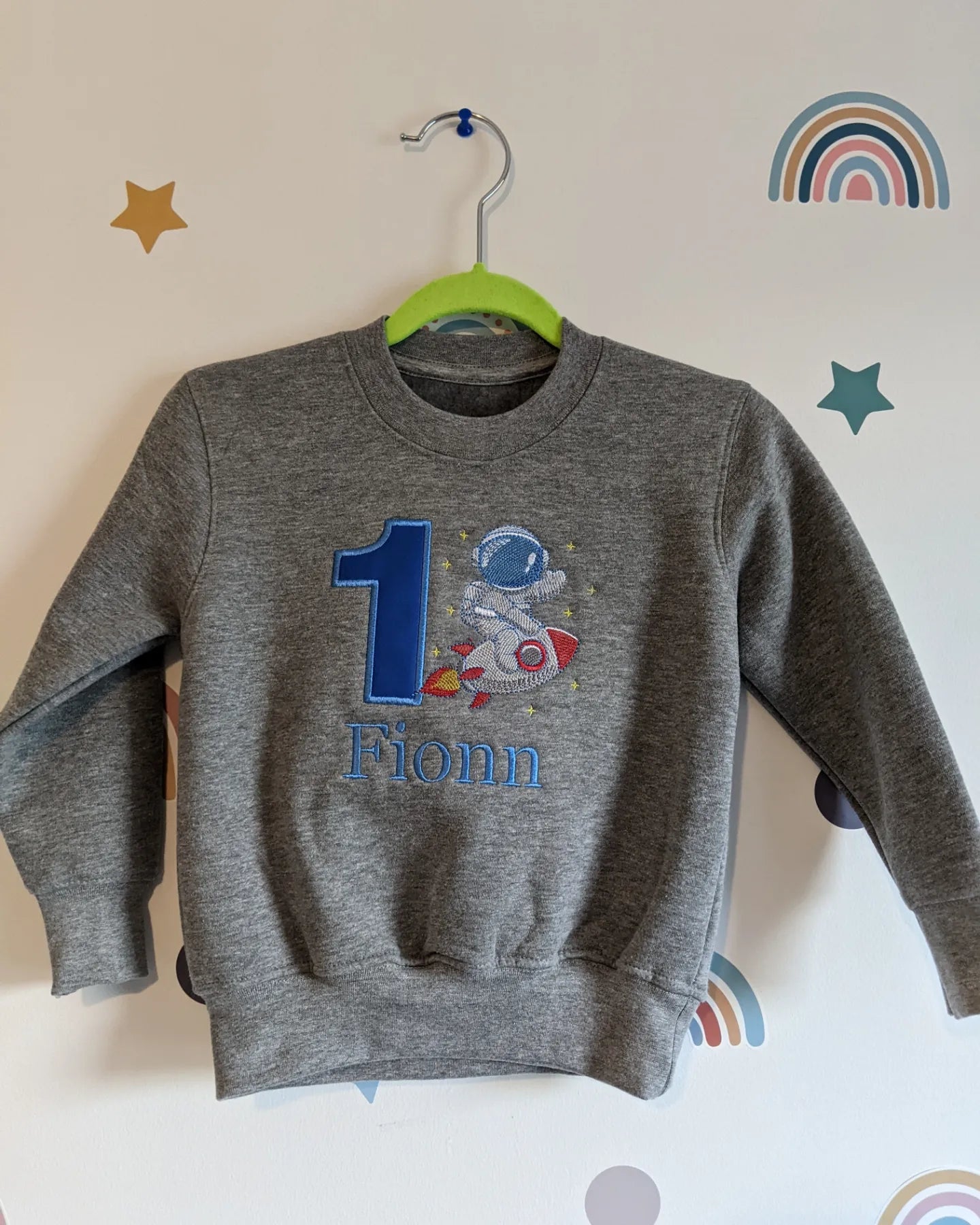 Astronaut Birthday Sweatshirt | personalised birthday Tshirt | Spaceman ! Embroidery