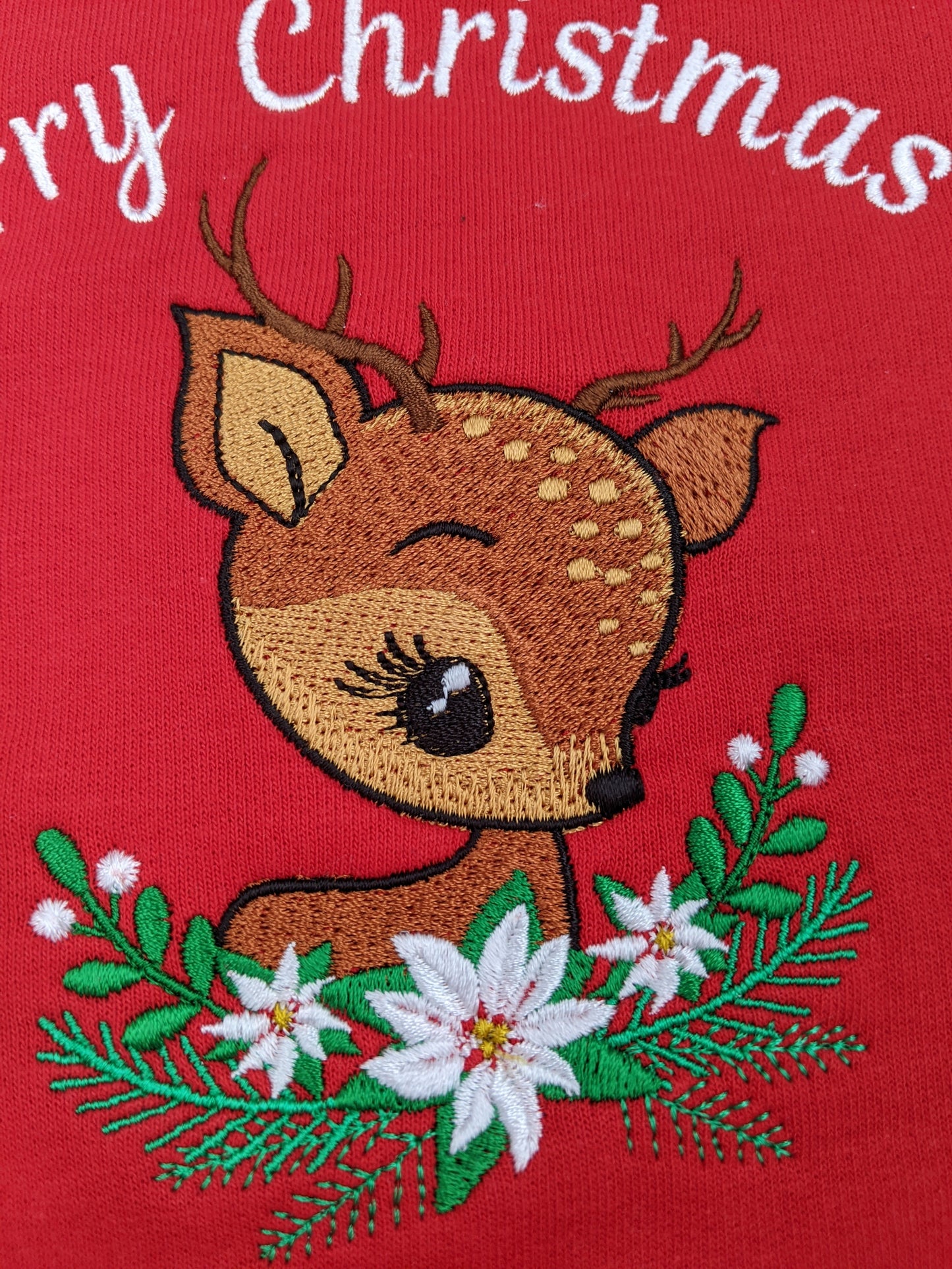 PRE- ORDER -Children's Christmas Sweatshirt | Personalised | Christmas Jumper | Cute Reindeer | Xmas Jumper | Embroidered