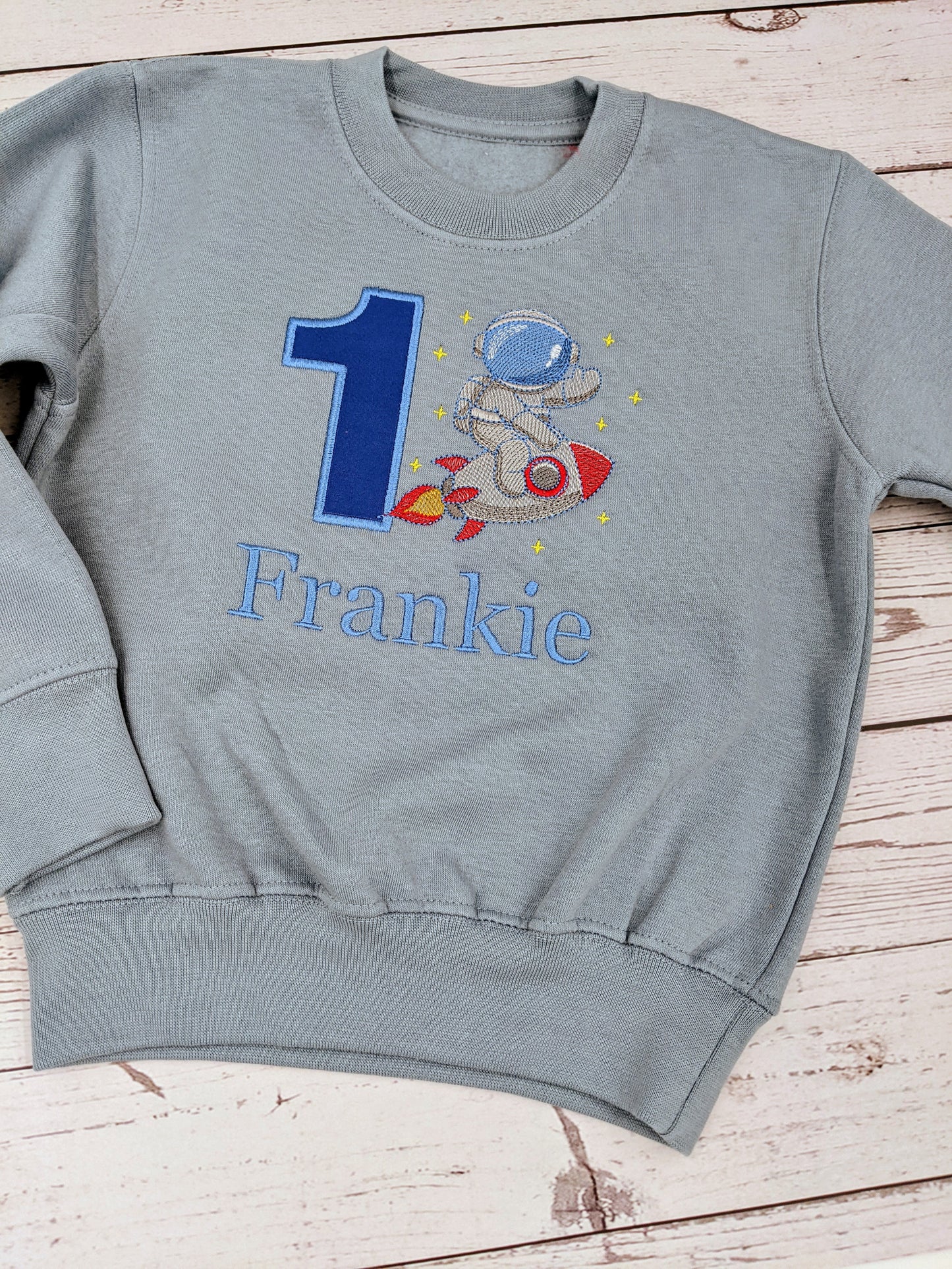Astronaut Birthday Sweatshirt | personalised birthday Tshirt | Spaceman ! Embroidery