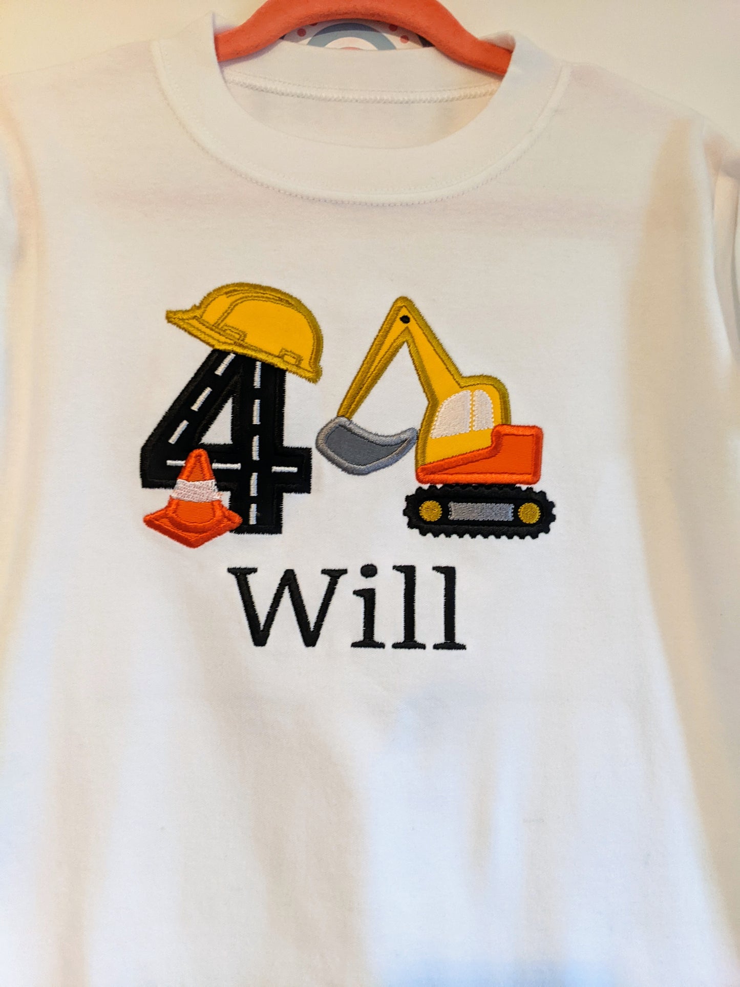 Excavator Tshirt | Excavator with name and number shirt | Embroidered