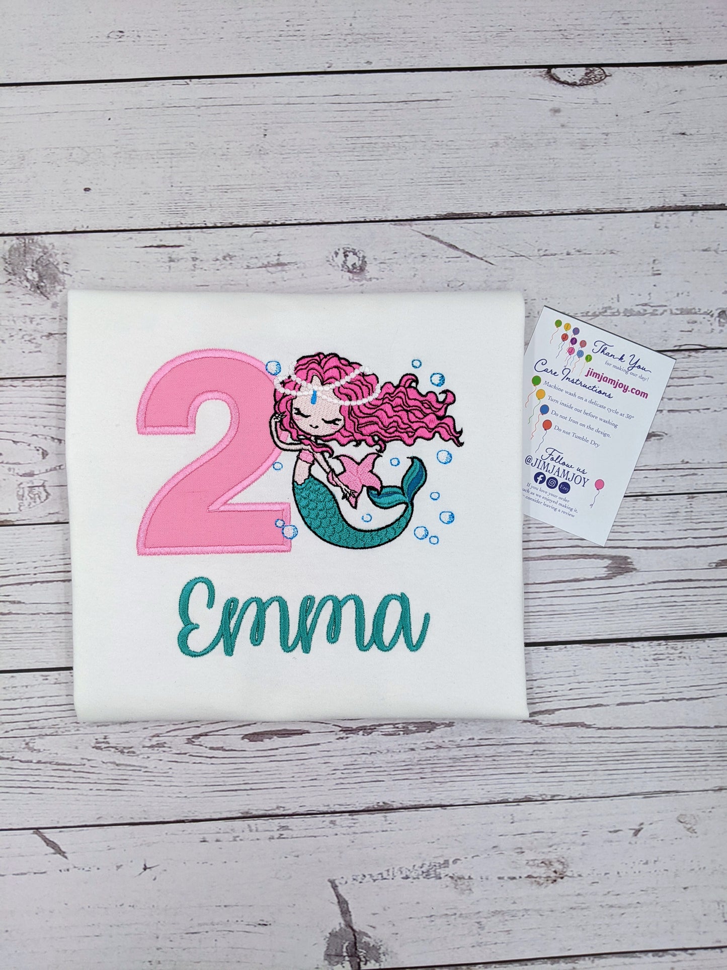 Children Sweatshirt or tshirt Mermaid - Embroidery