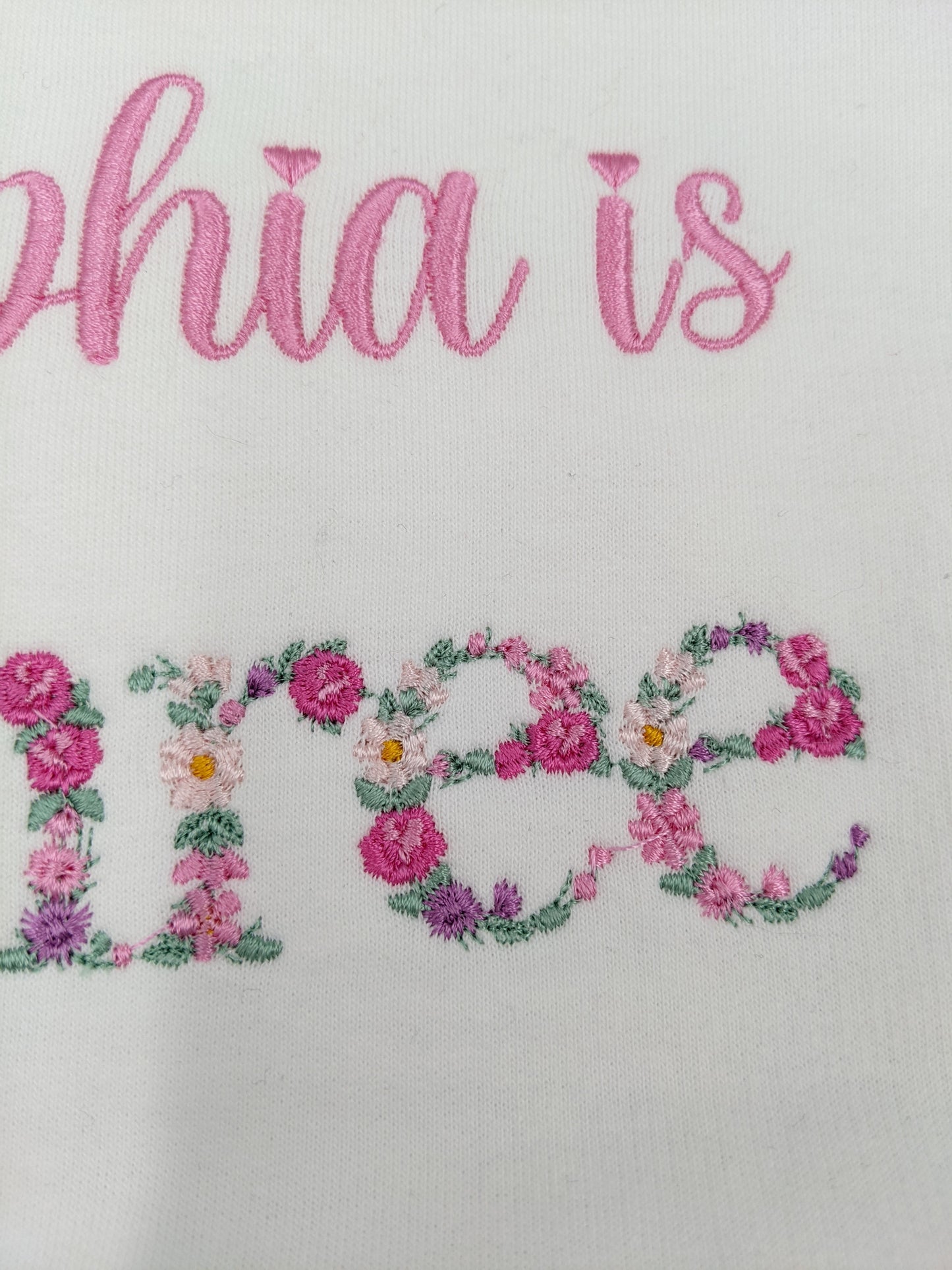 Children Personalised Birthday Sweatshirt with Monogram Floral Font- Embroidery - All AGE