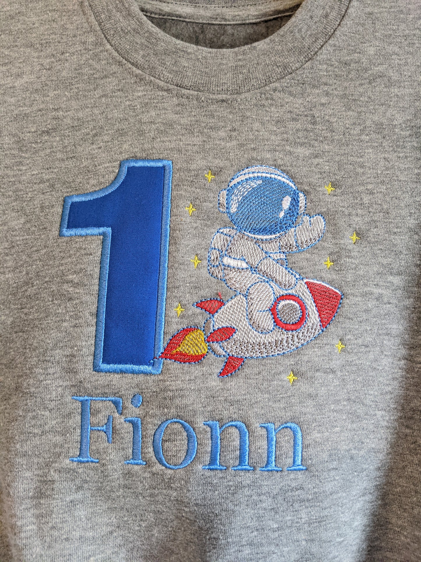 Astronaut Birthday Sweatshirt | personalised birthday Tshirt | Spaceman ! Embroidery