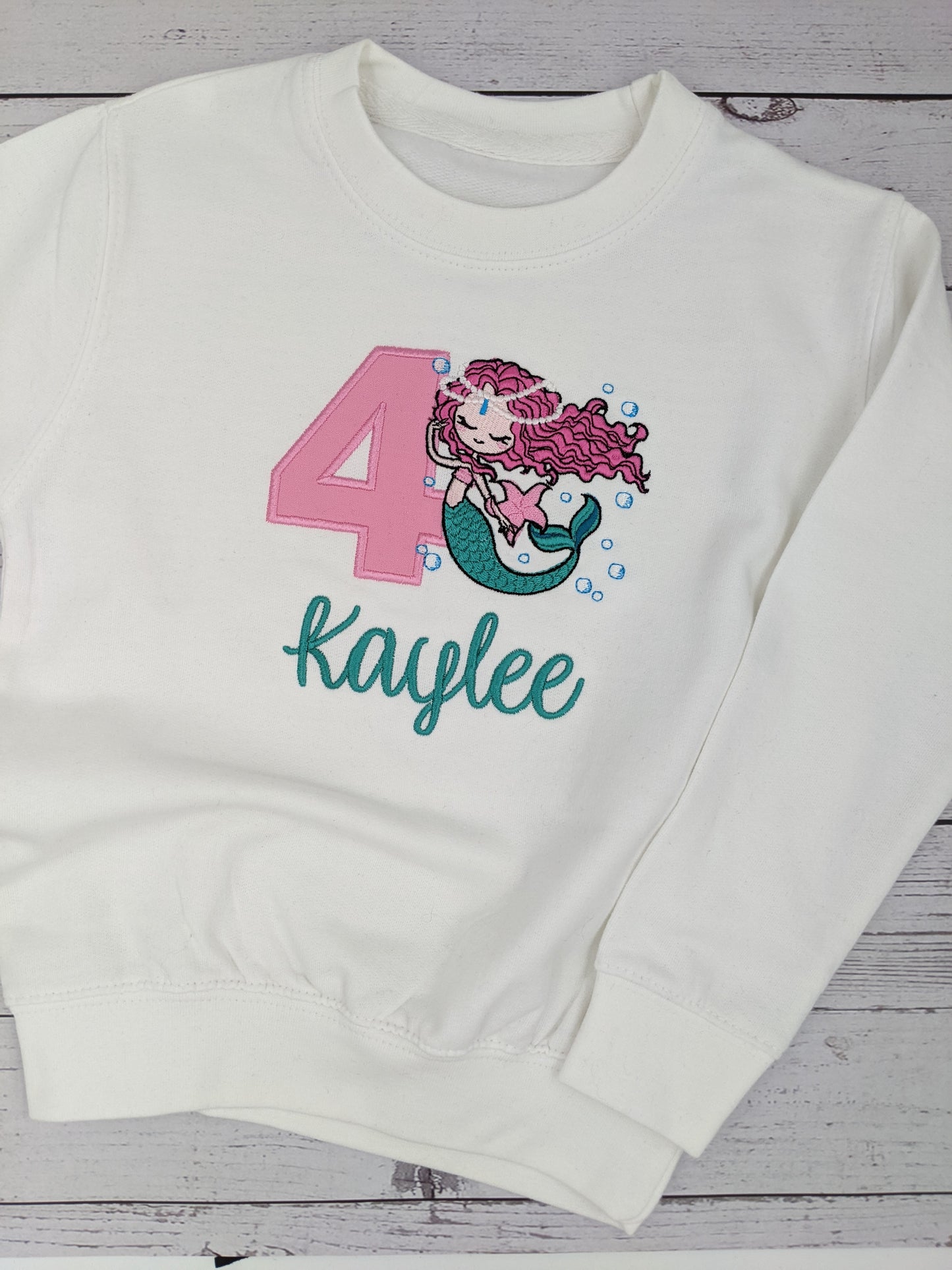 Children Sweatshirt or tshirt Mermaid - Embroidery
