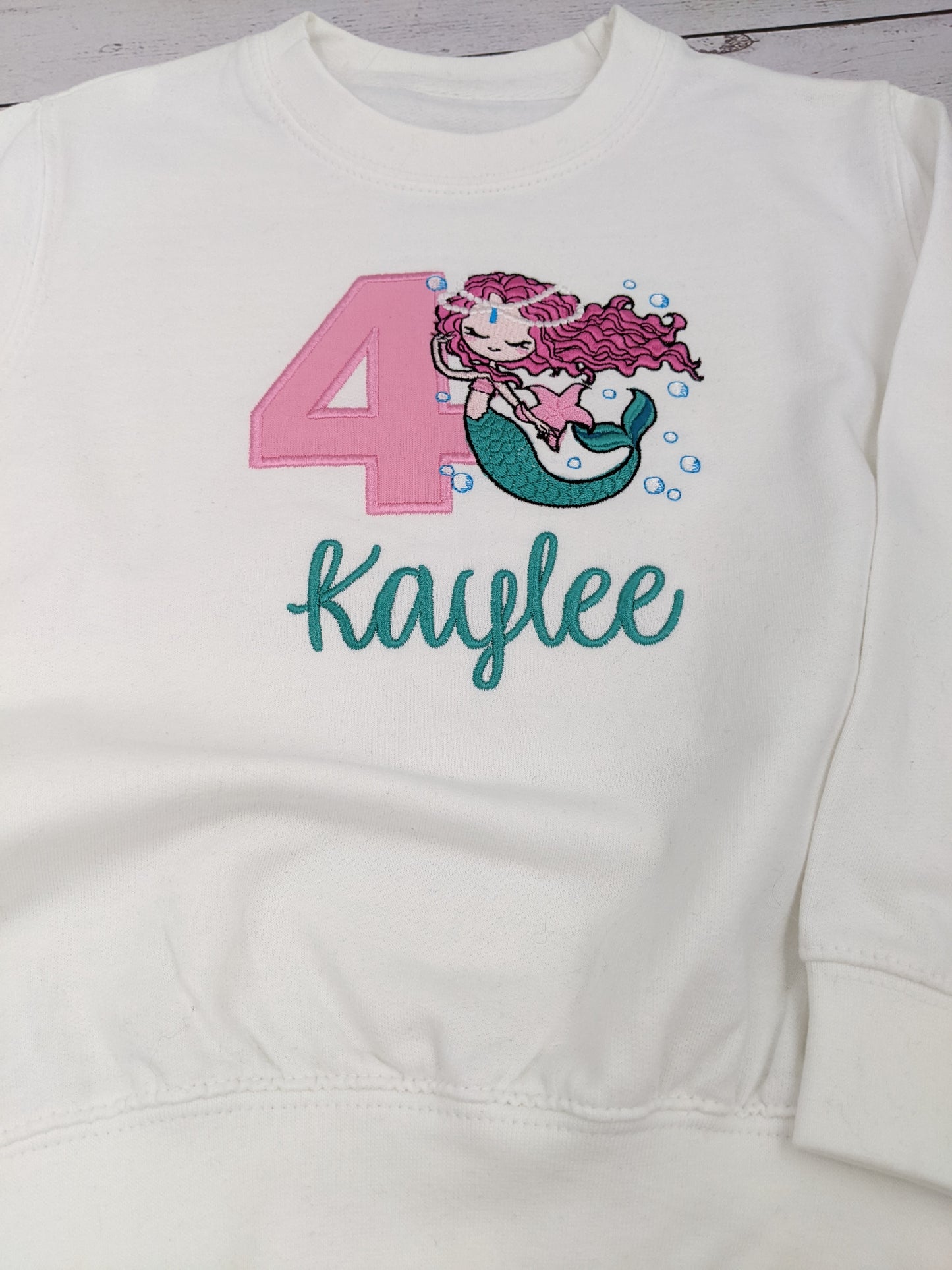 Children Sweatshirt or tshirt Mermaid - Embroidery