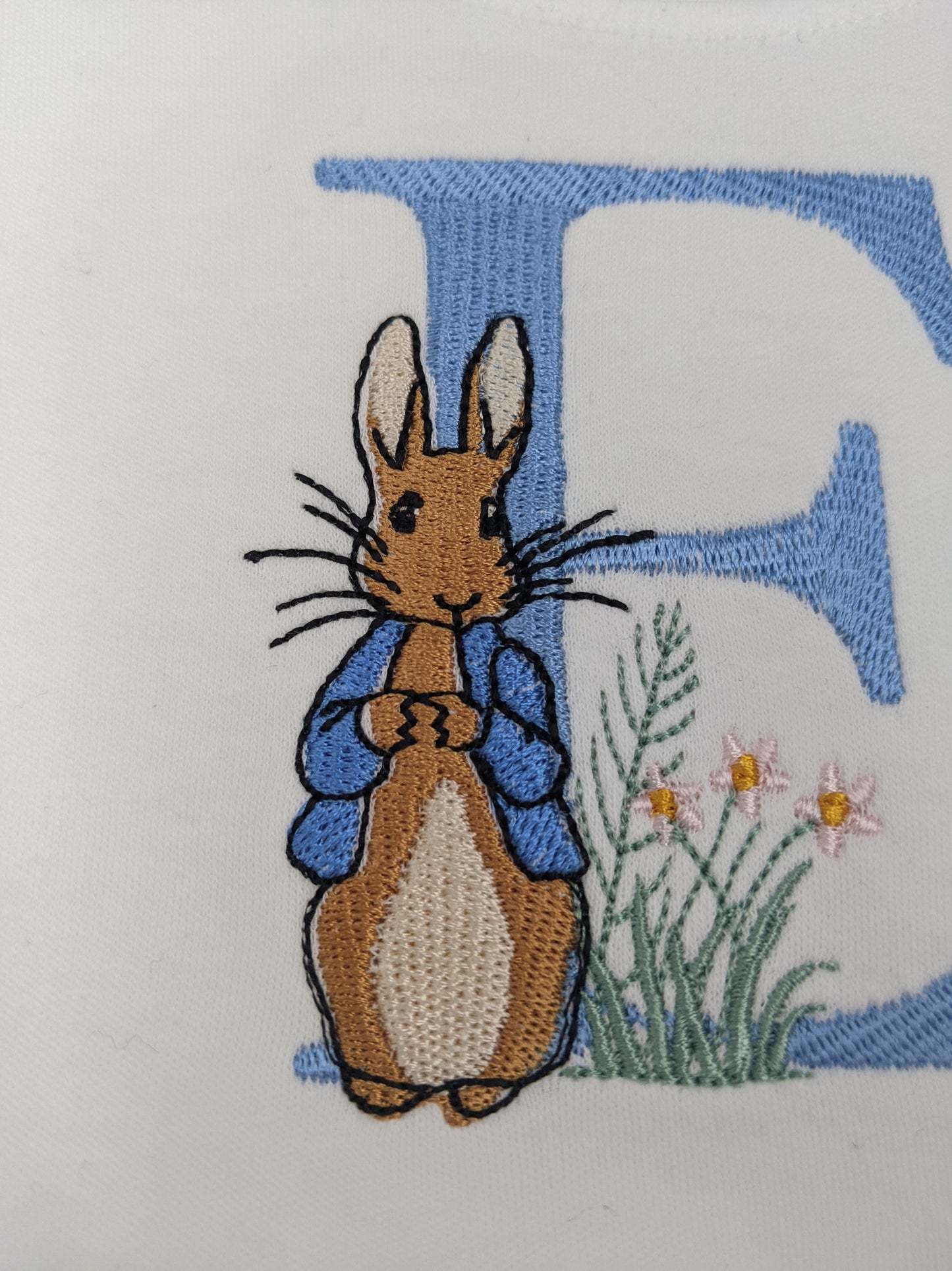 Blue or Pink cute Rabbit with Monogram Letter Tshirt