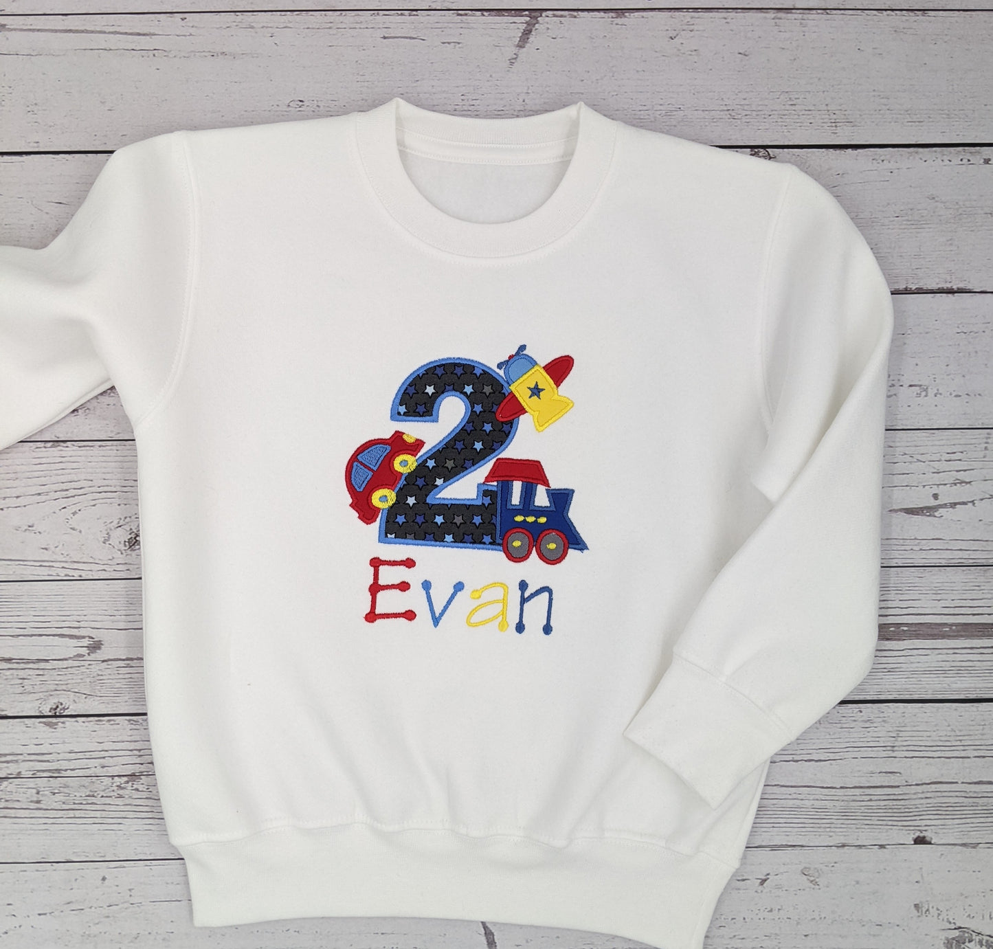 Children Birthday Sweatshirt | Plane | Train | 1st Birthday | 2nd Birthday | 3rd Birthday