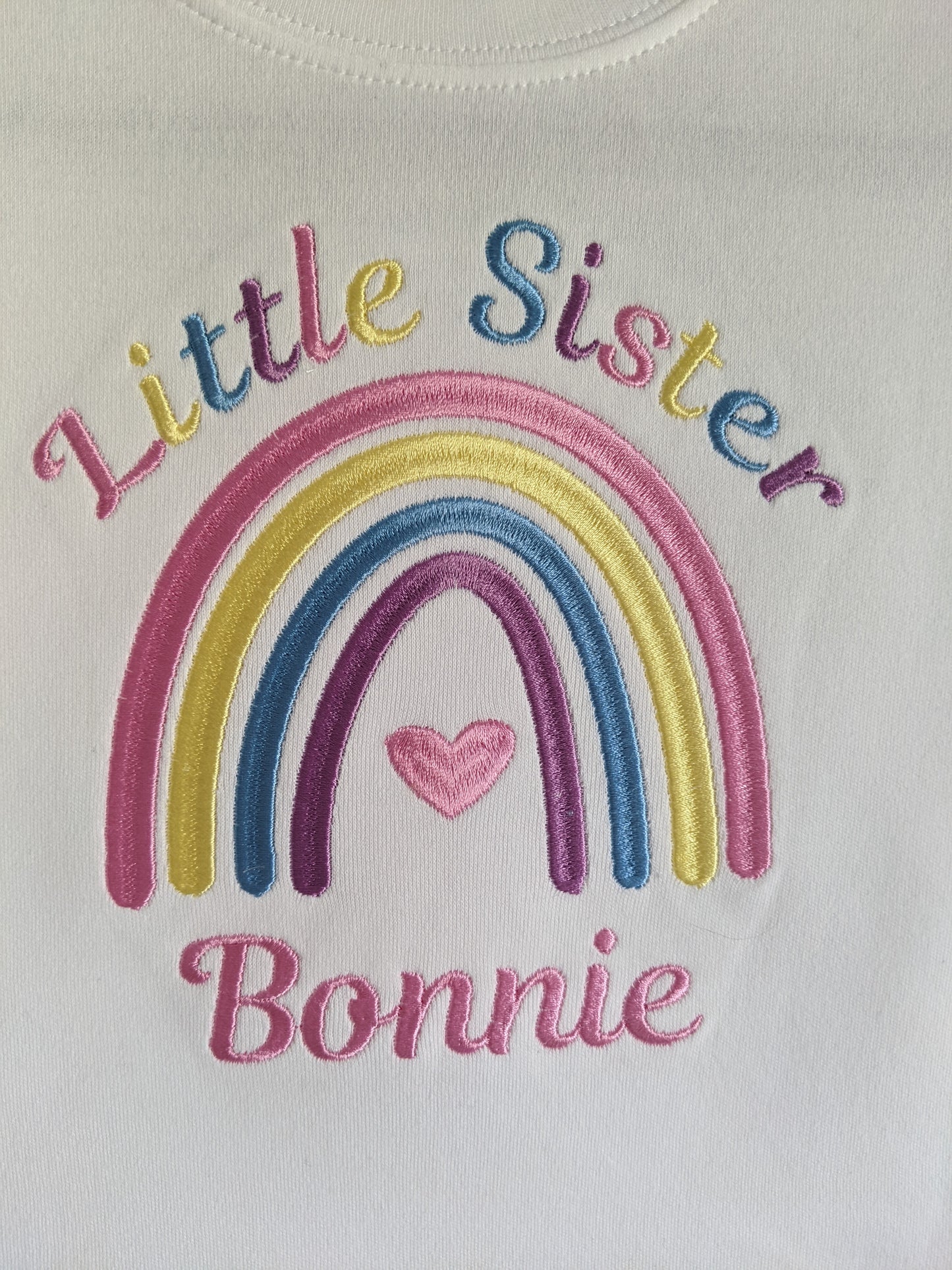 Big Sister Rainbow Tshirt - Embroidery
