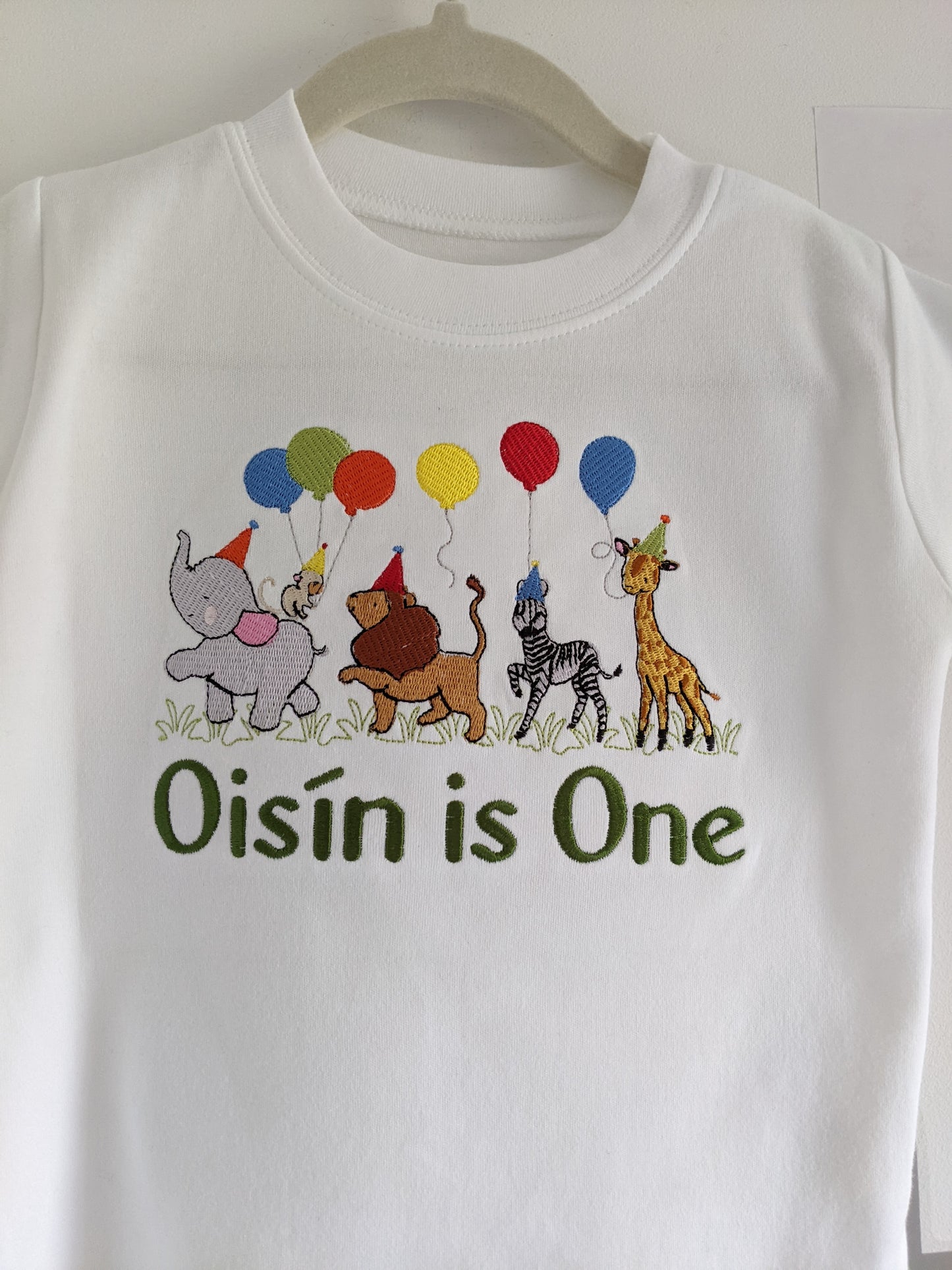 Zoo Animals Fiesta Balloon Party Sweatshirt | Embroidered