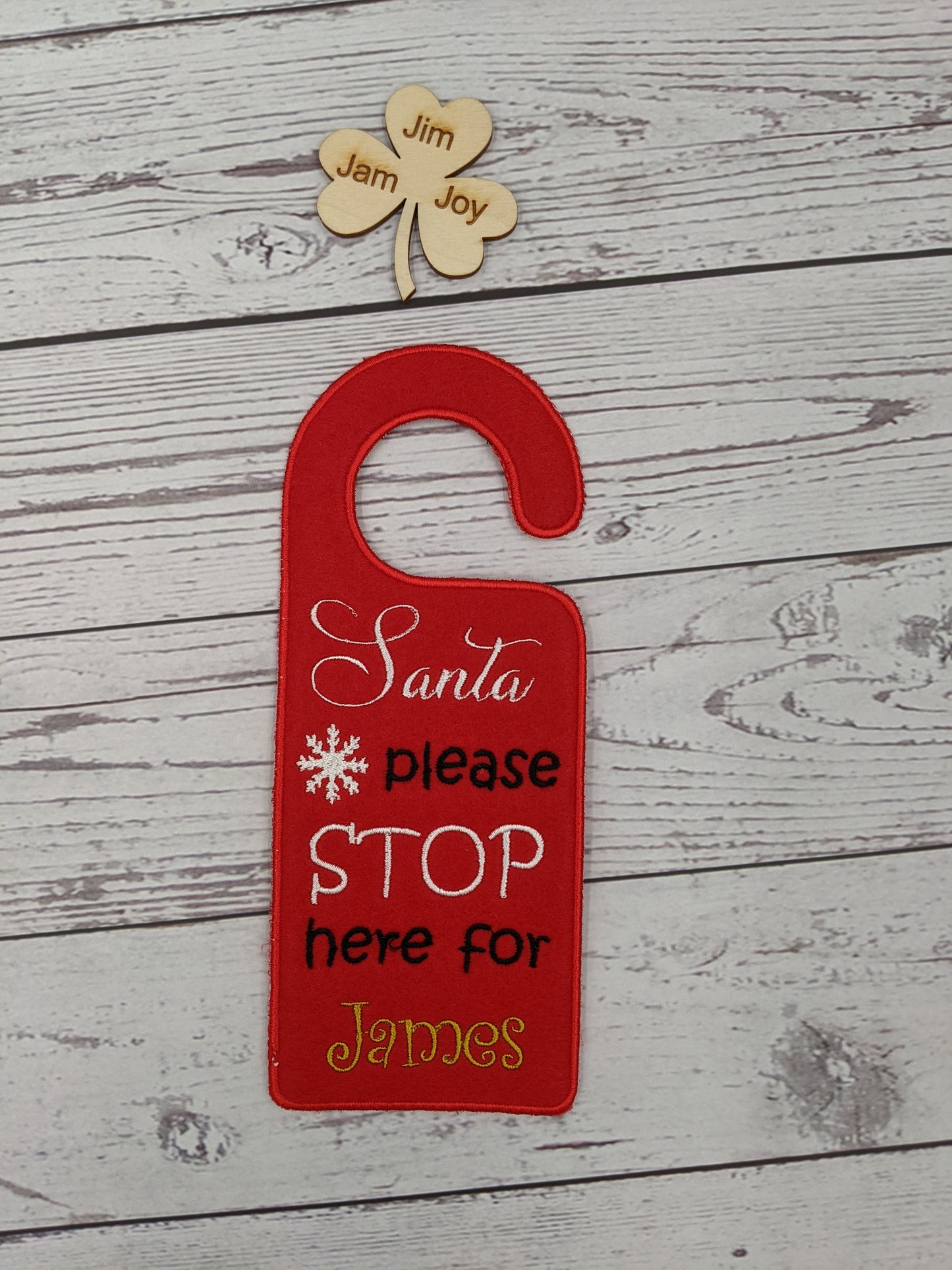 Personalised Santa Stops Here Christmas Door Sign | Santa Please Stop here | Felt