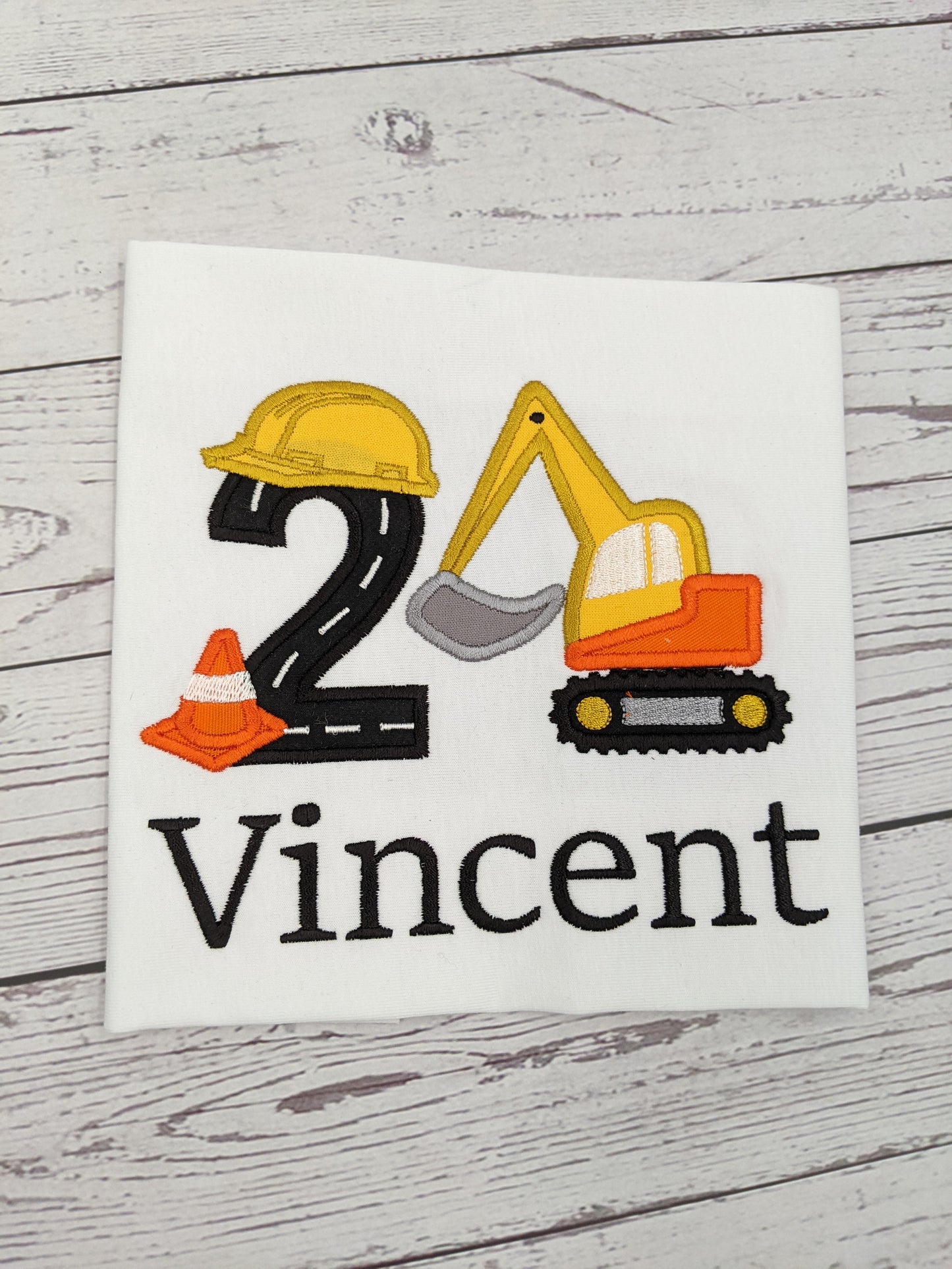 Excavator Tshirt | Excavator with name and number shirt | Embroidered