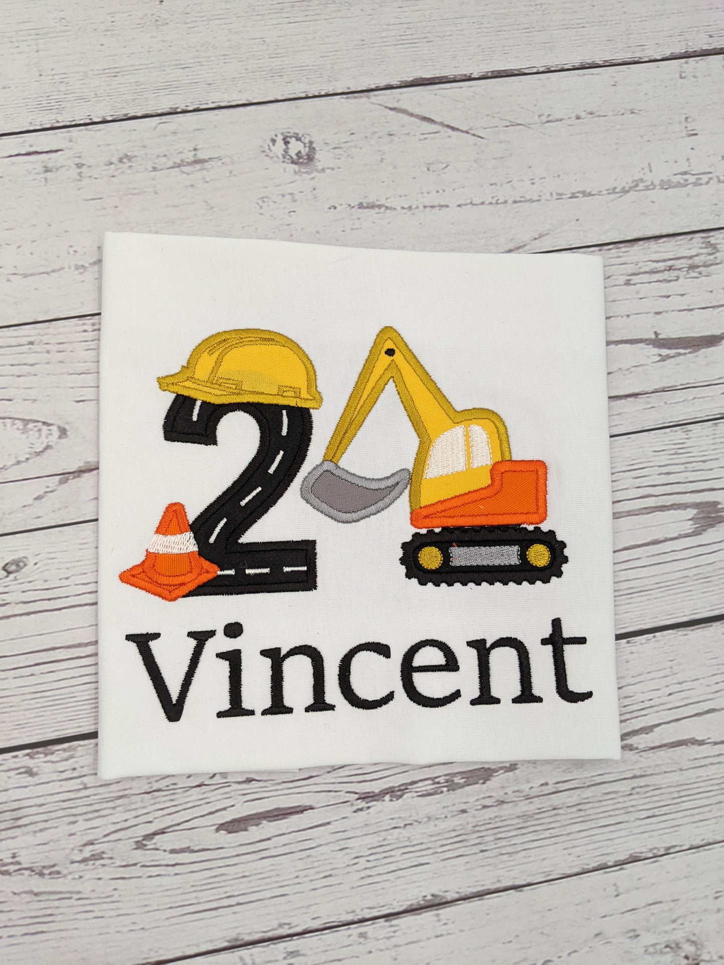 Excavator Tshirt | Excavator with name and number shirt | Embroidered