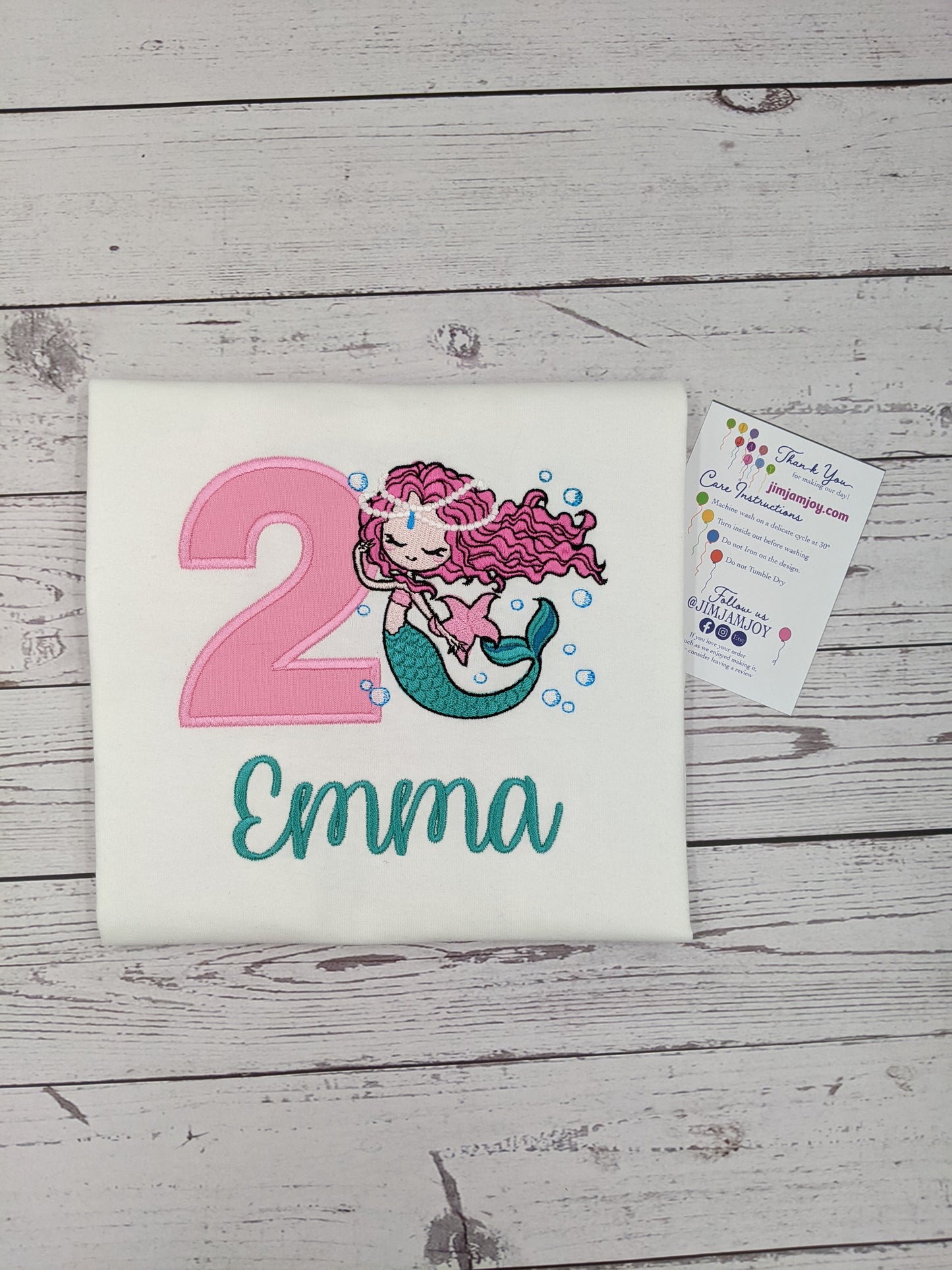 Children Sweatshirt or tshirt Mermaid - Embroidery