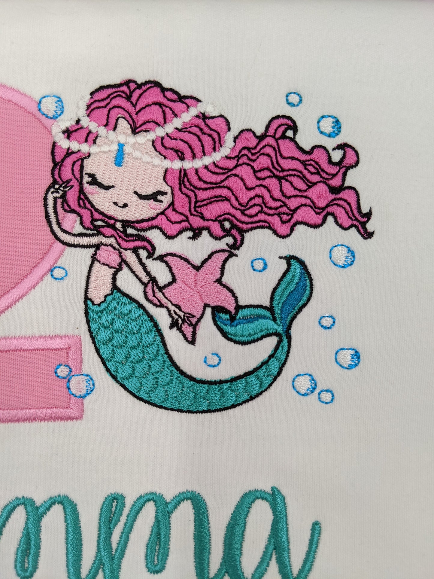 Children Sweatshirt or tshirt Mermaid - Embroidery