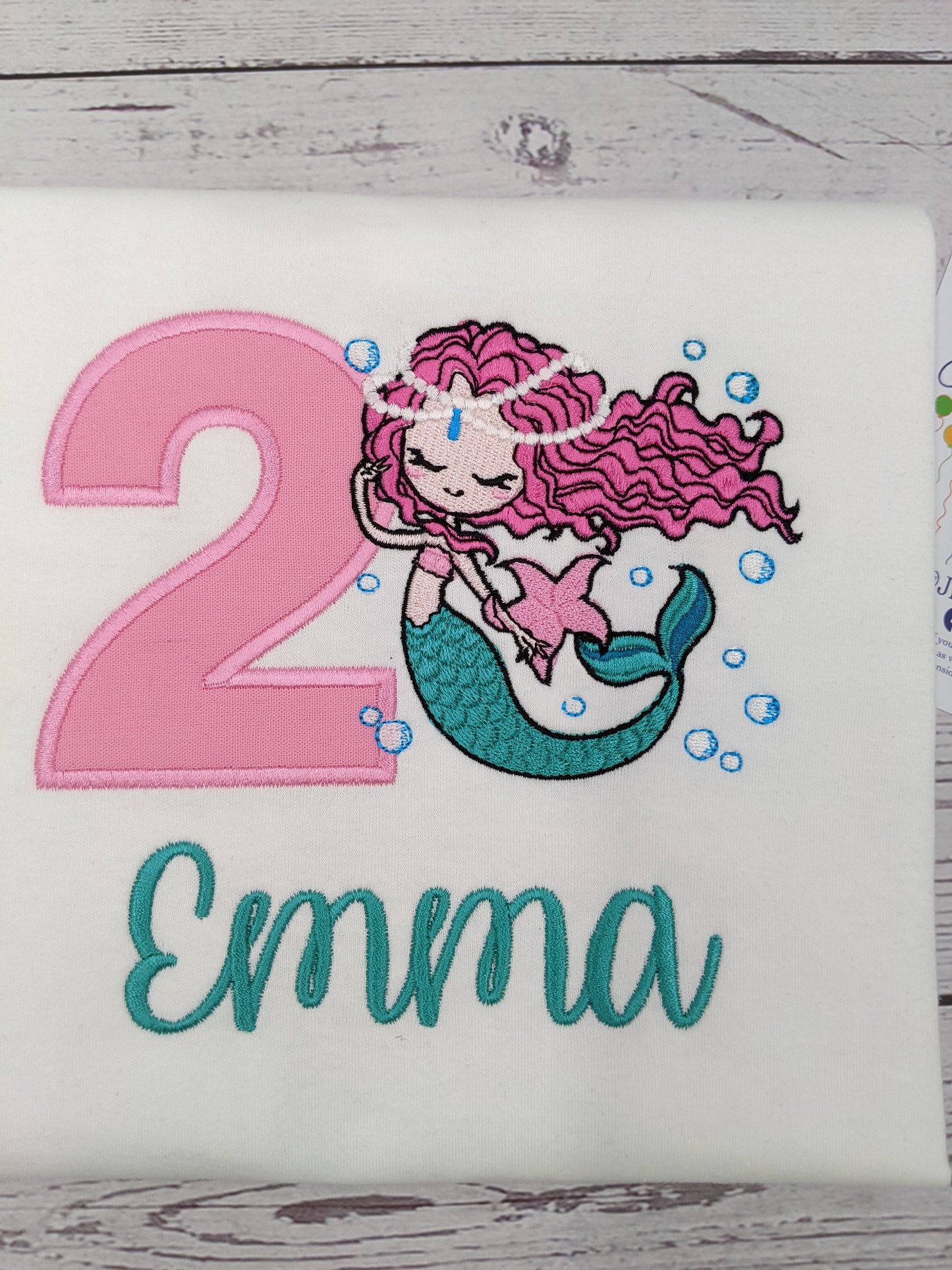 Children Sweatshirt or tshirt Mermaid - Embroidery