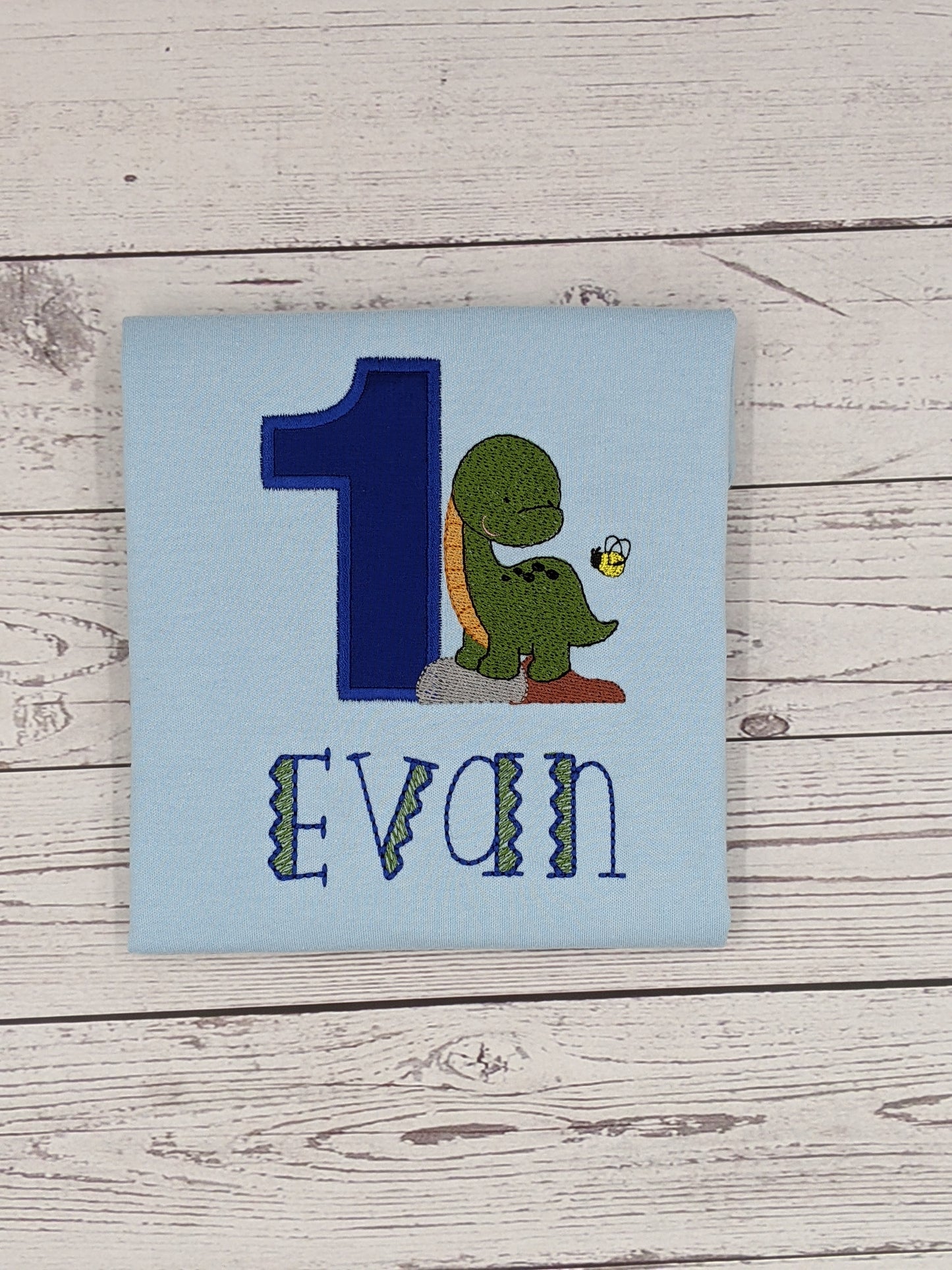 Children Sweatshirt or tshirt with Cute Dinosaur Brontosaurus - Embroidery
