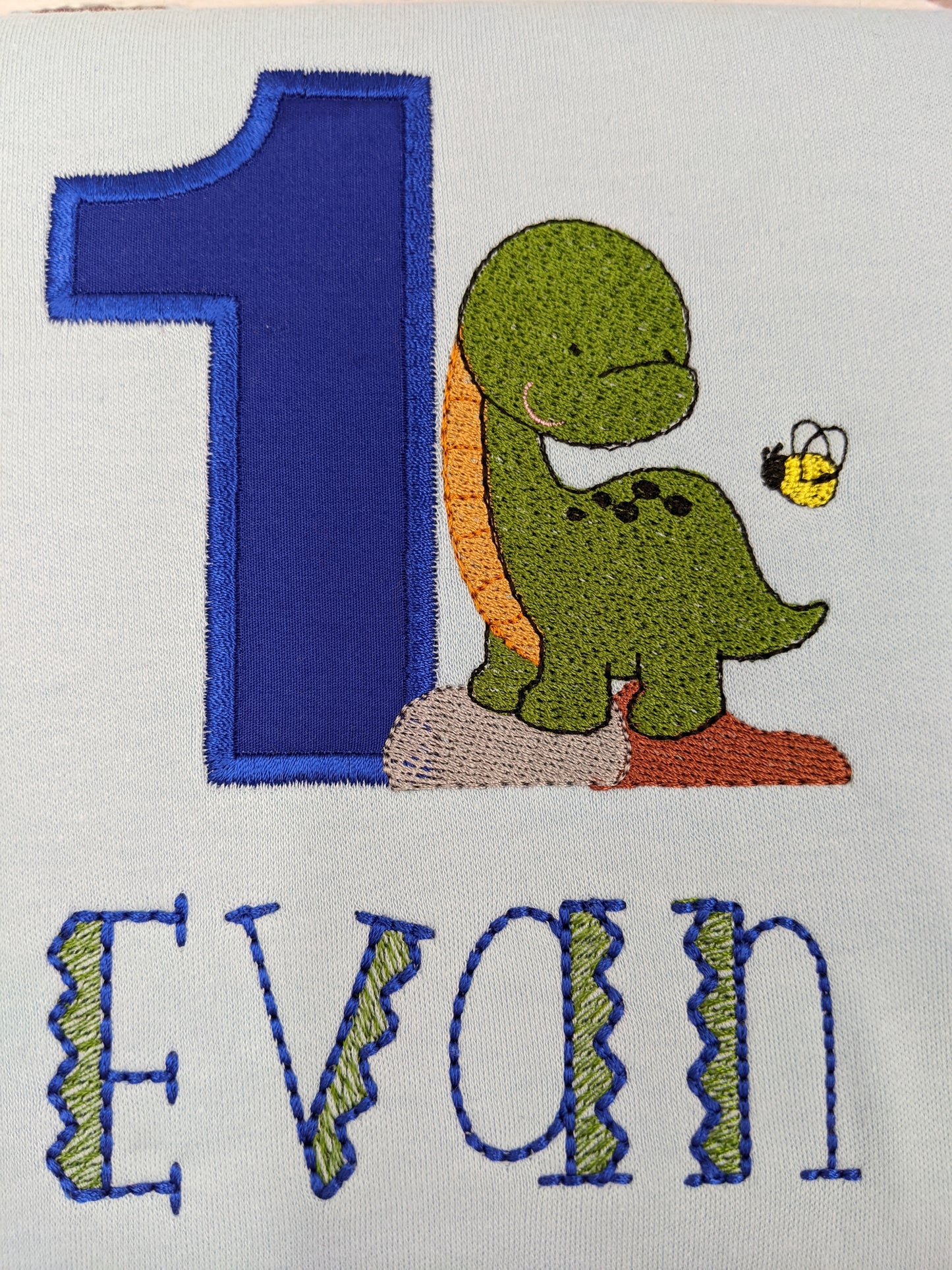 Children Sweatshirt or tshirt with Cute Dinosaur Brontosaurus - Embroidery