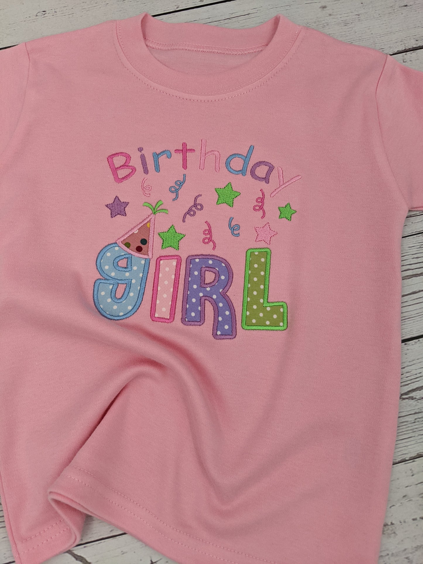 Birthday Girls Party Tshirt - Embroidery