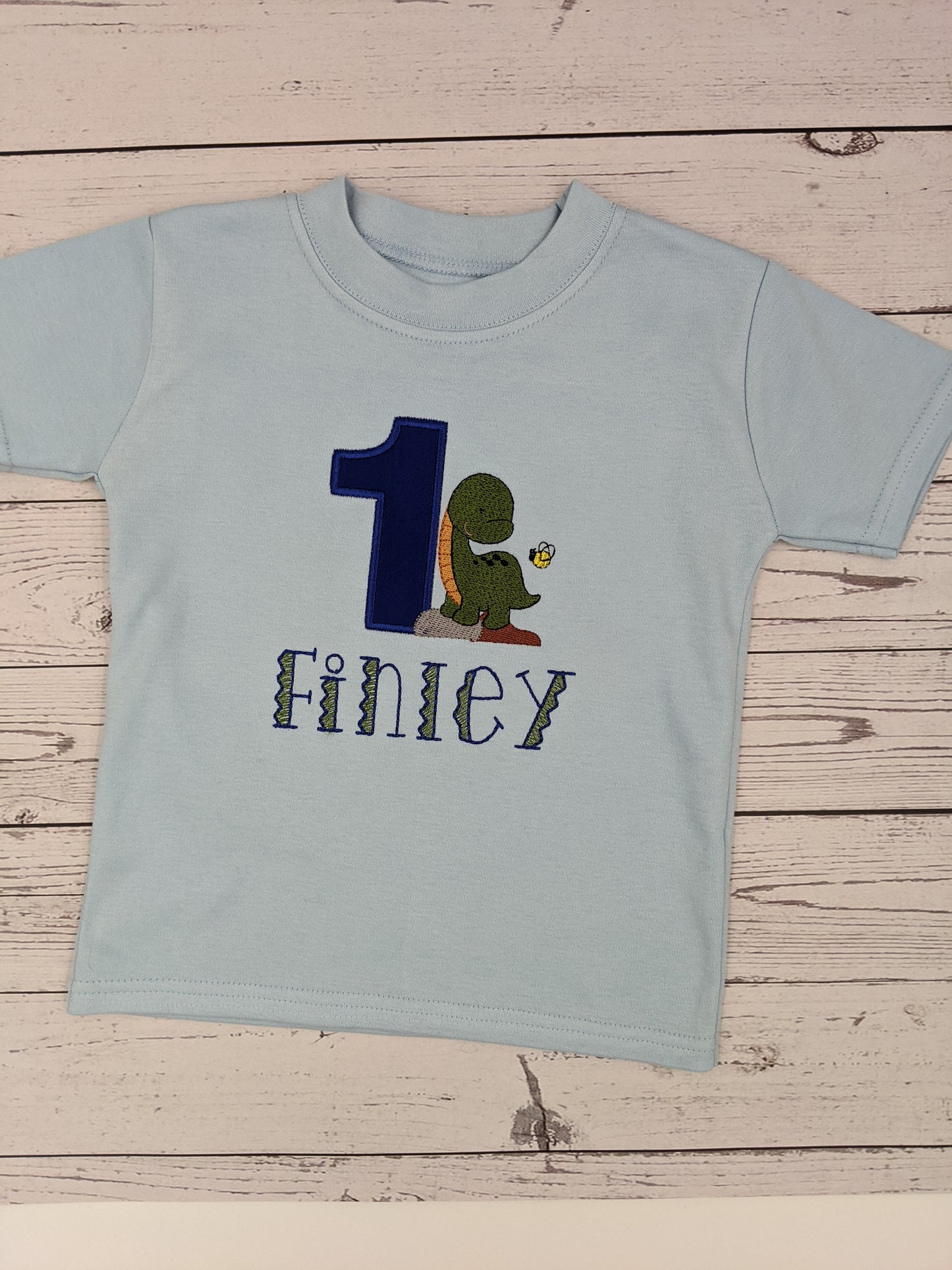 Children Sweatshirt or tshirt with Cute Dinosaur Brontosaurus - Embroidery