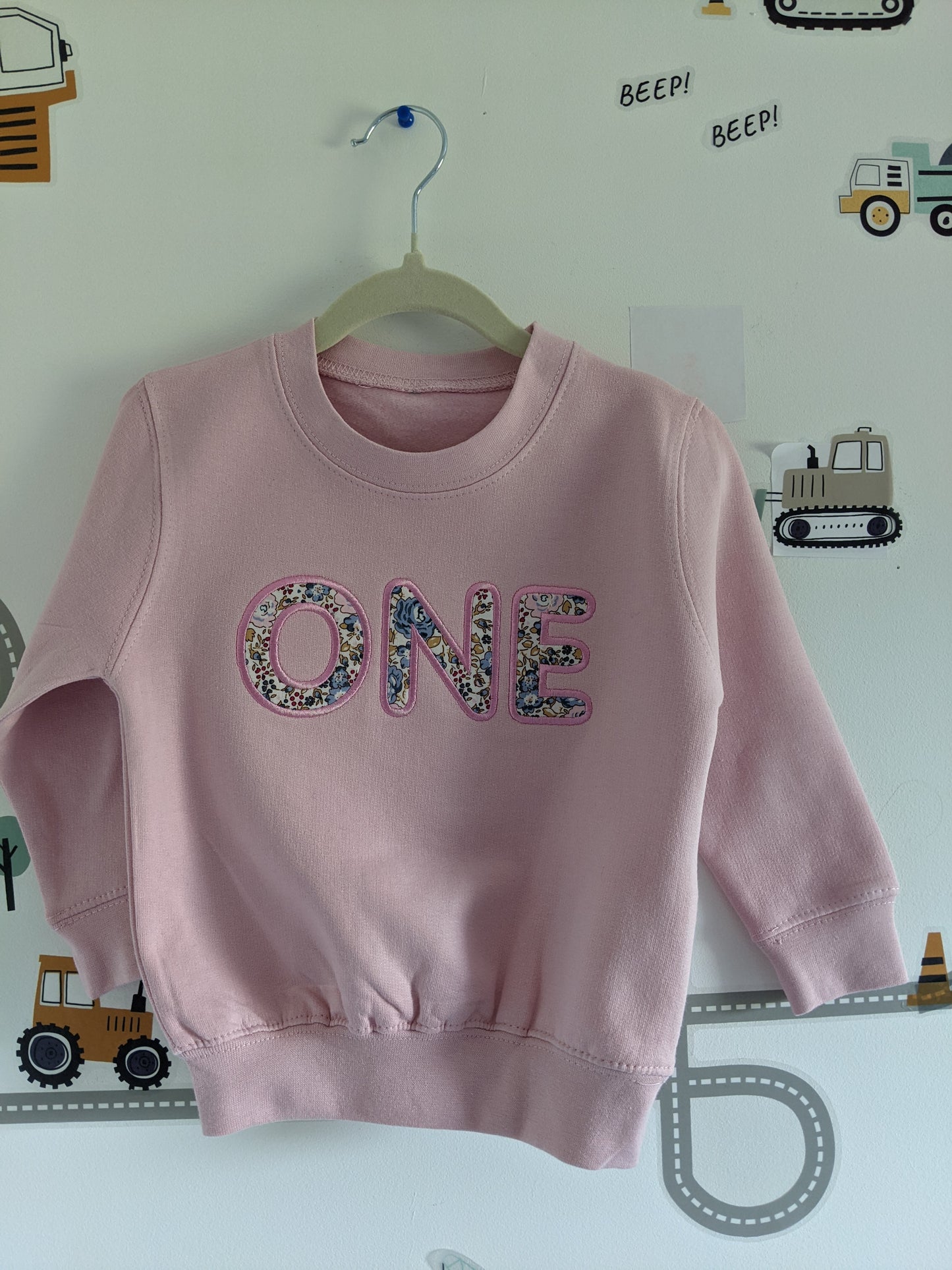 Children's First Birthday Sweatshirt | All Age | Flowers | Dinosaurs | Space | Embroidery