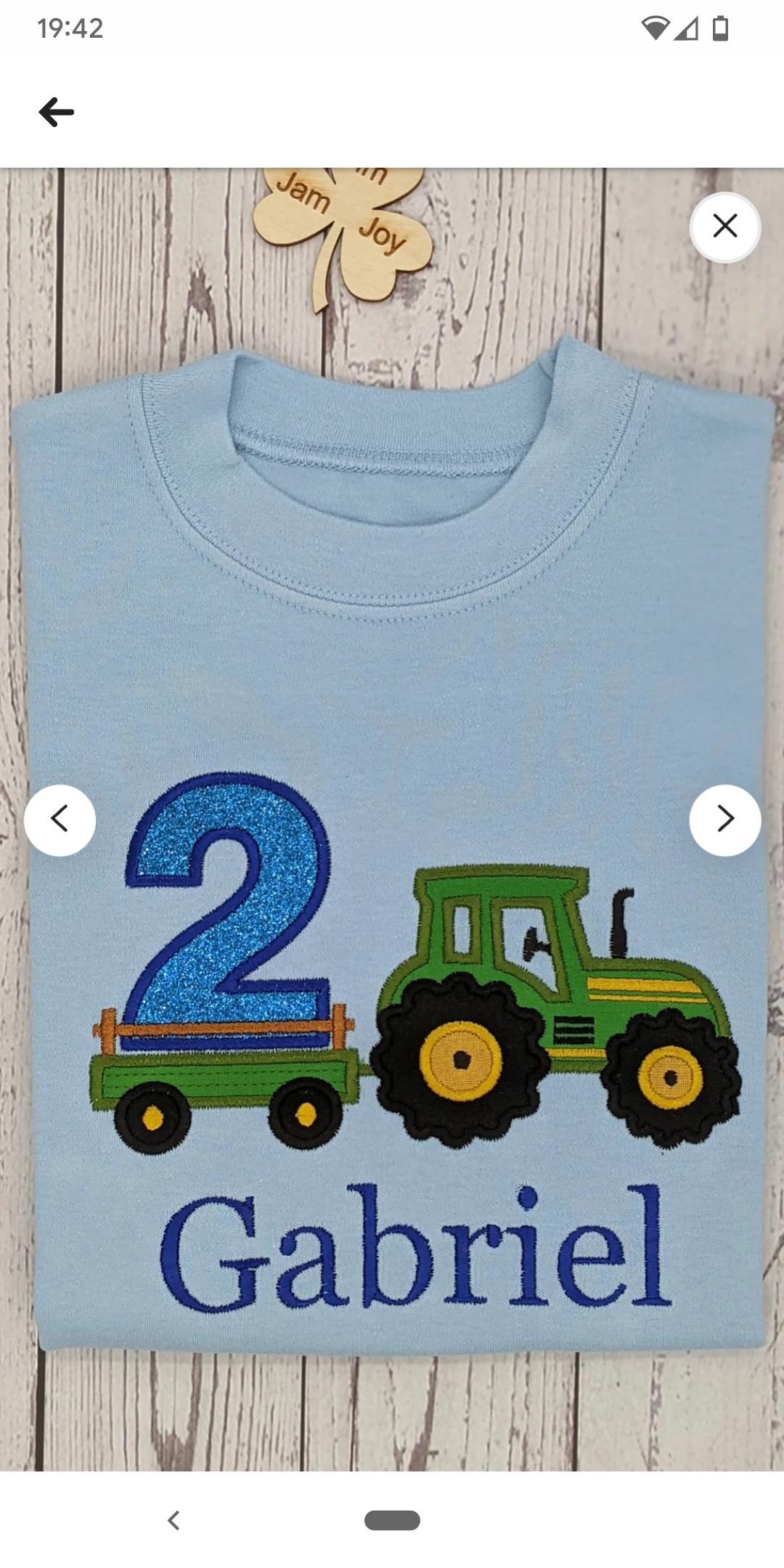 Children Personalised Birthday Tshirt with Tractor and Trailer - Embroidery