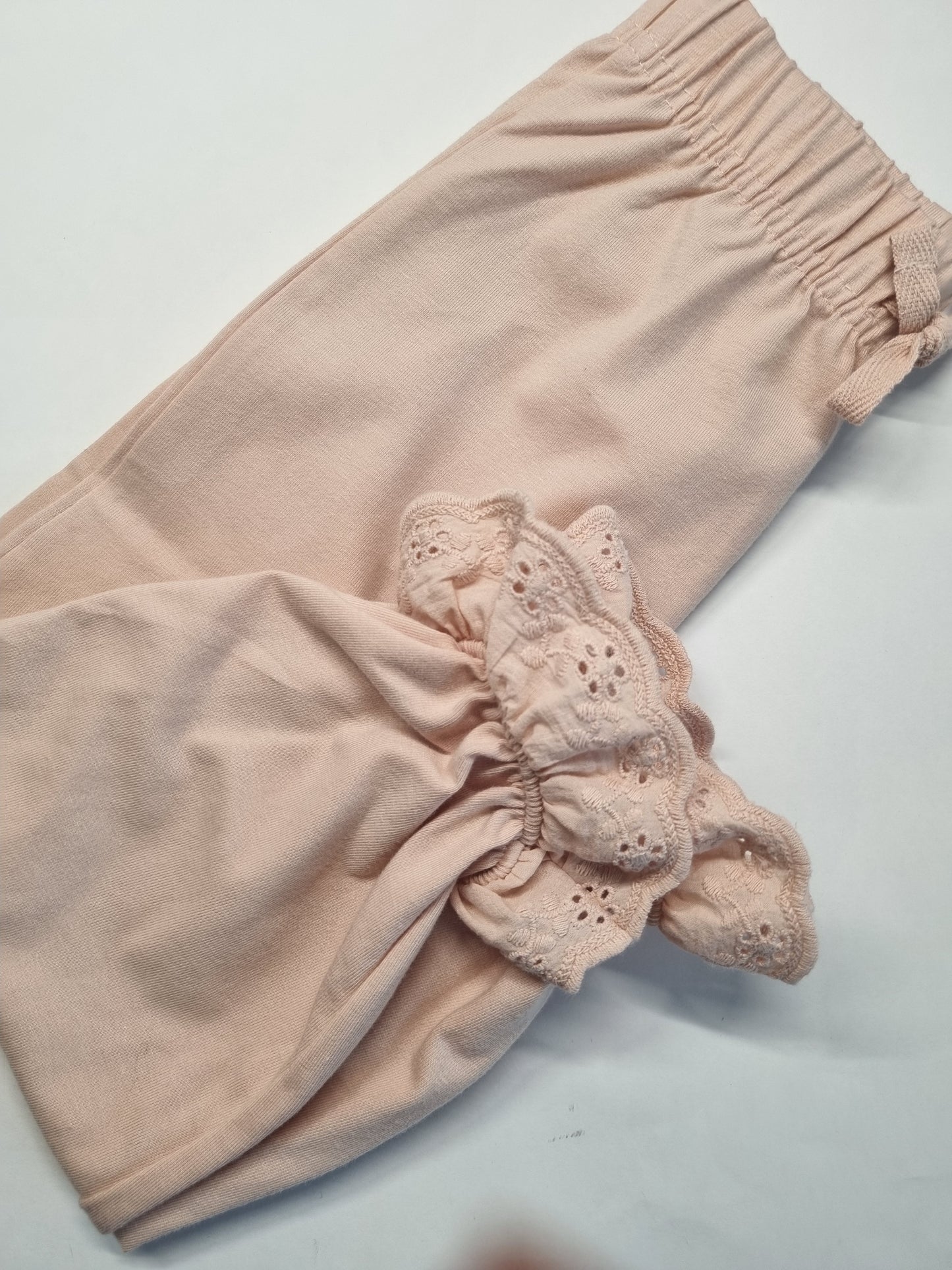 Personnalised Long Sleeved Frill Blush Pyjama Set - White or Blush - embroidery