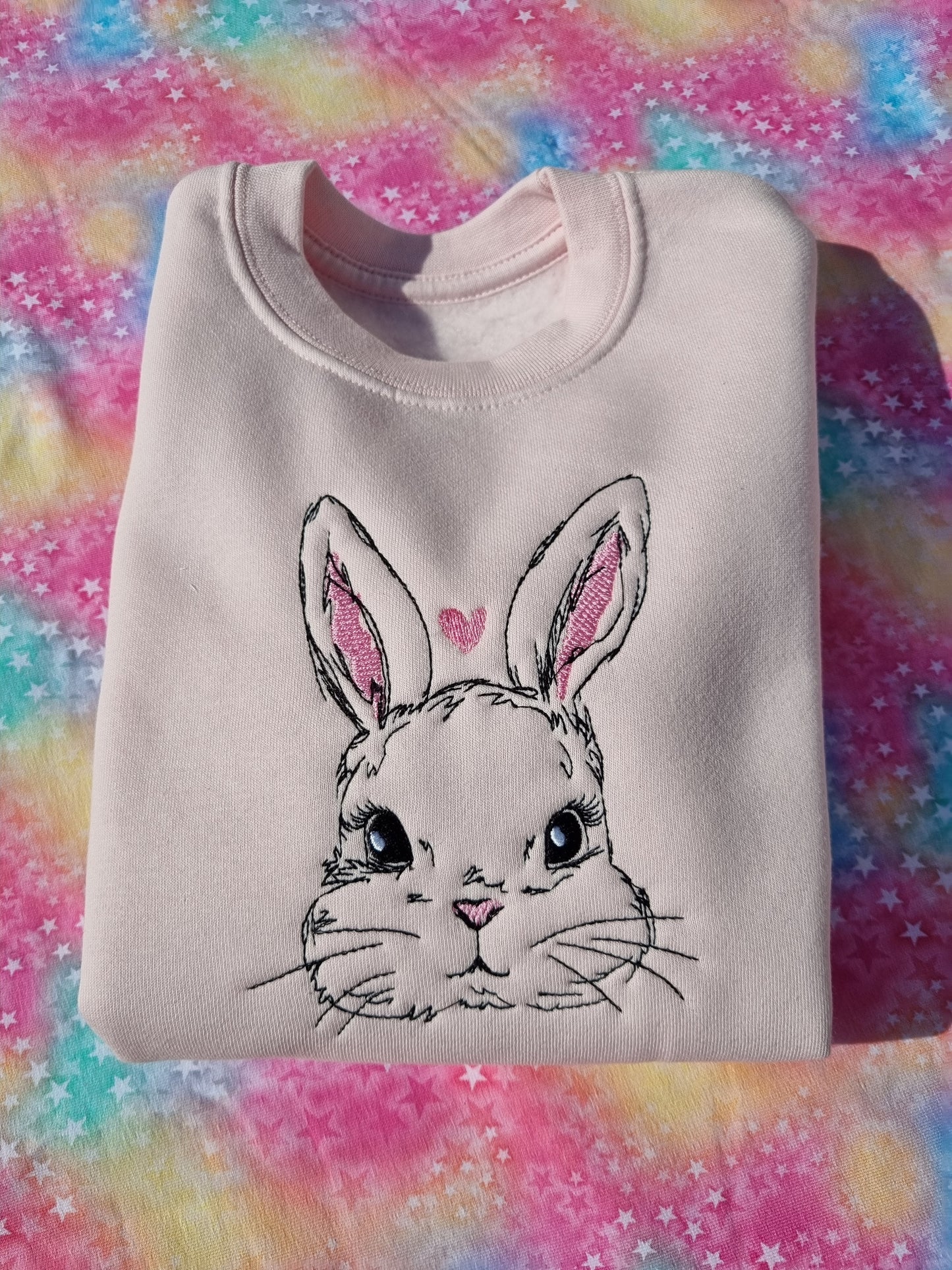 Children Easter Sweatshirt with Cute Bunny - Embroidery