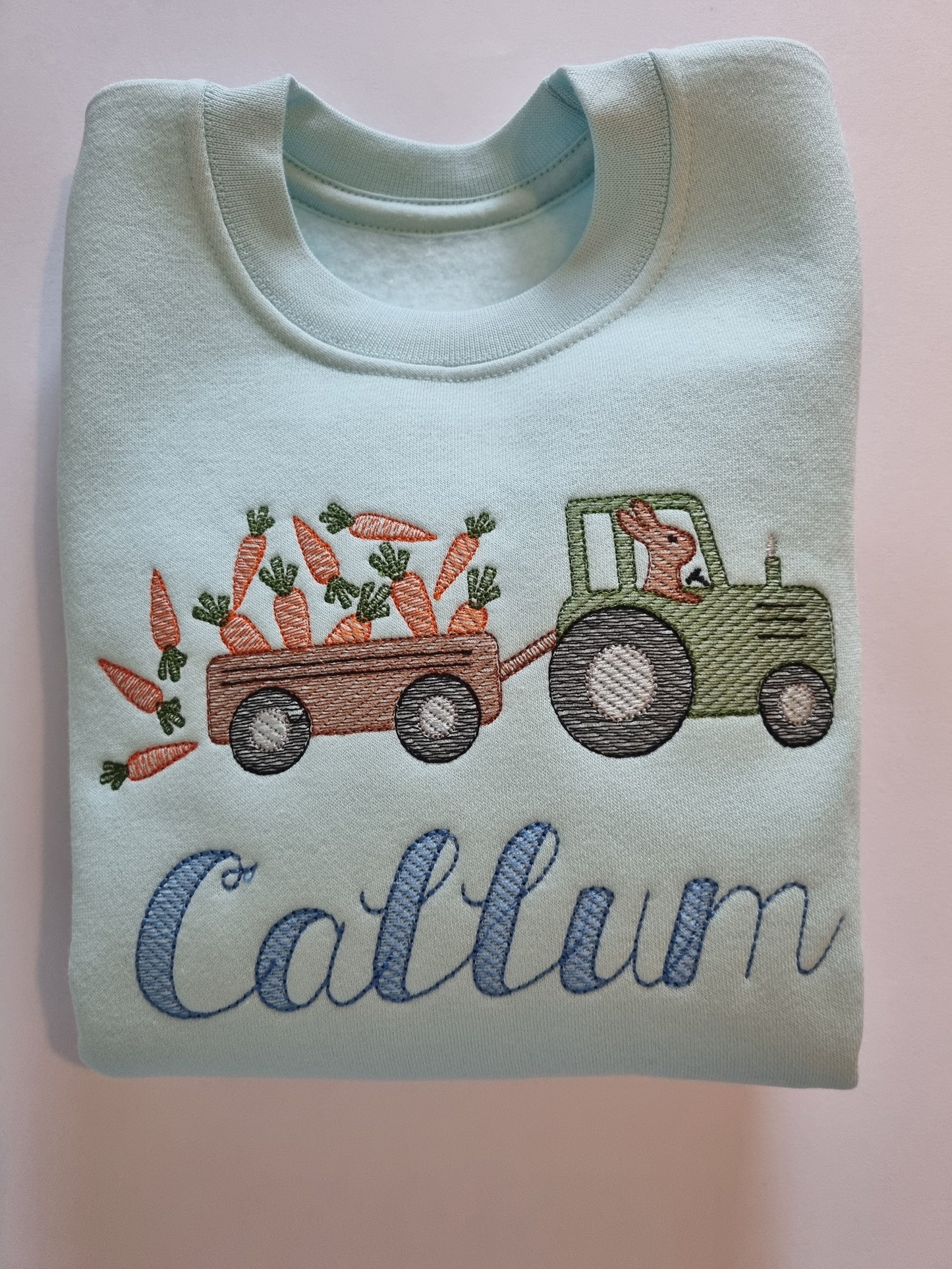 Personalised Easter Bunny Tractor Sweatshirt for kids | Easter Tractor | Easter Children's Tshirt | Embroidery