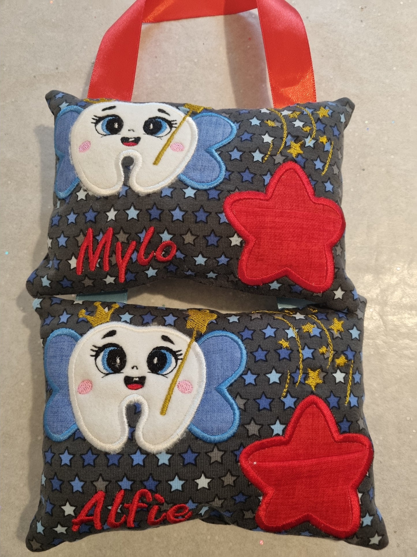 Tooth Fairy pillow, door hanger with pouch