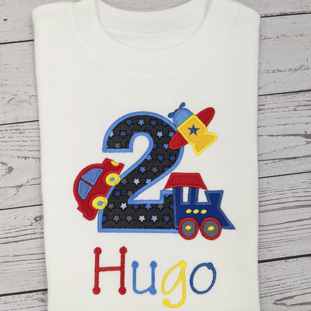 Children Birthday Sweatshirt | Plane | Train | 1st Birthday | 2nd Birthday | 3rd Birthday