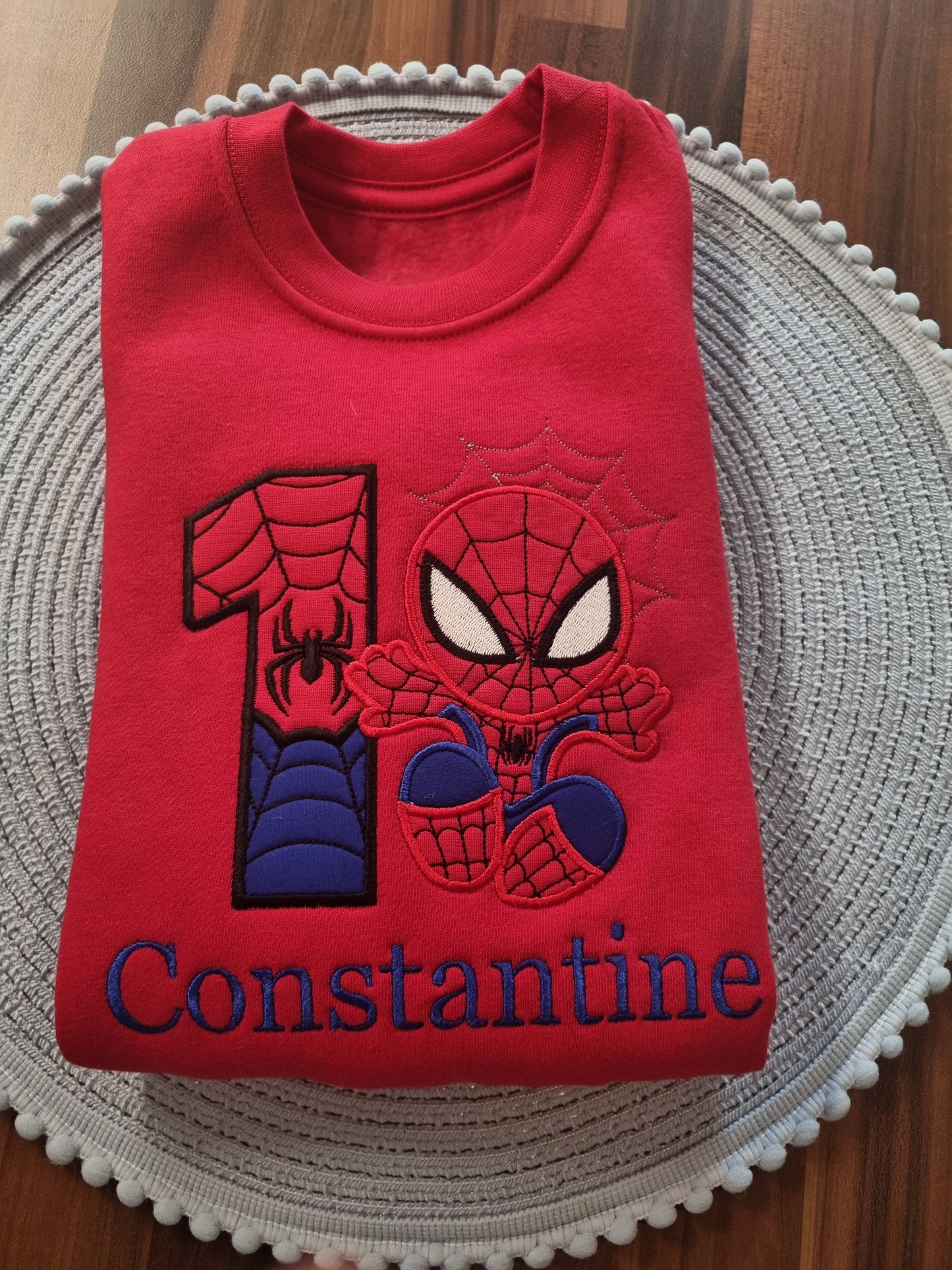 Children Personalised Spider Superhero Sweatshirt - Embroidery