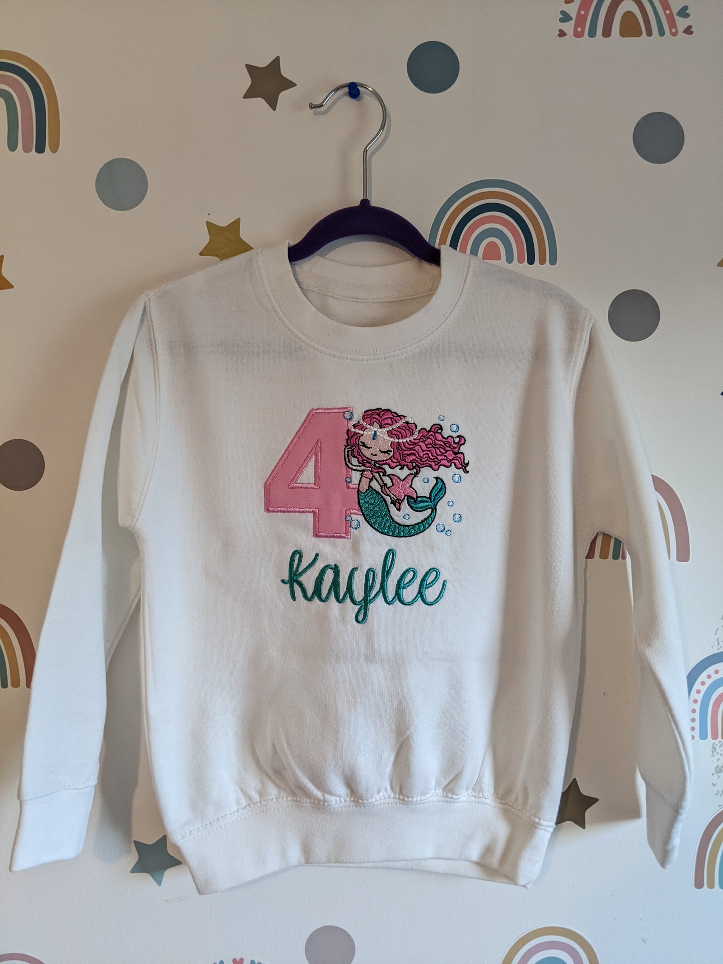 Children Sweatshirt or tshirt Mermaid - Embroidery