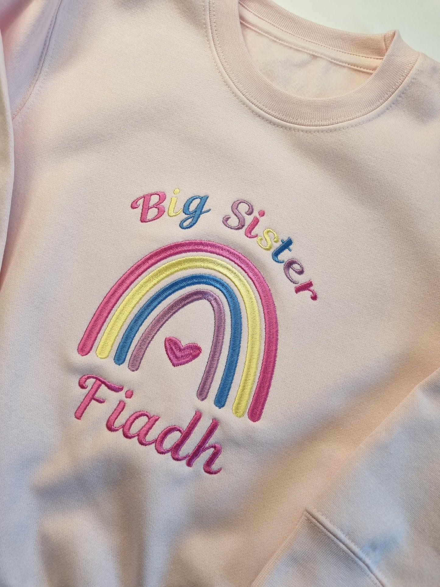 Big Sister Rainbow Sweatshirt - Embroidery