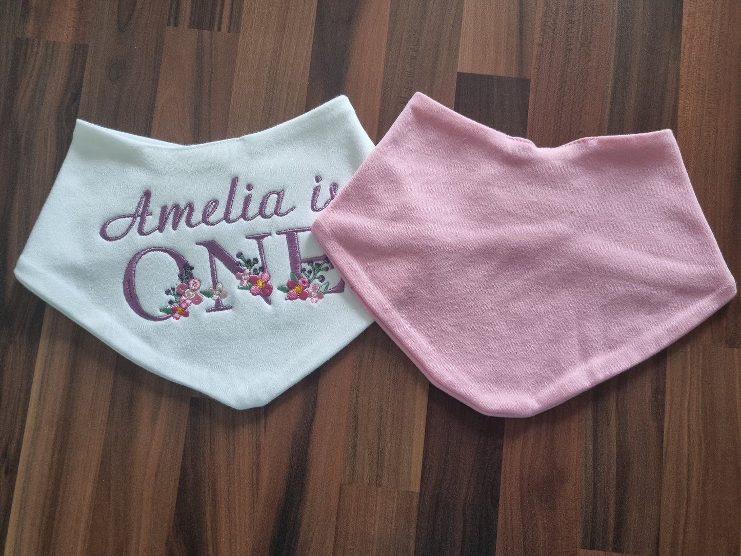 Personalised Birthday Bandana bib, 1st birthday Floral